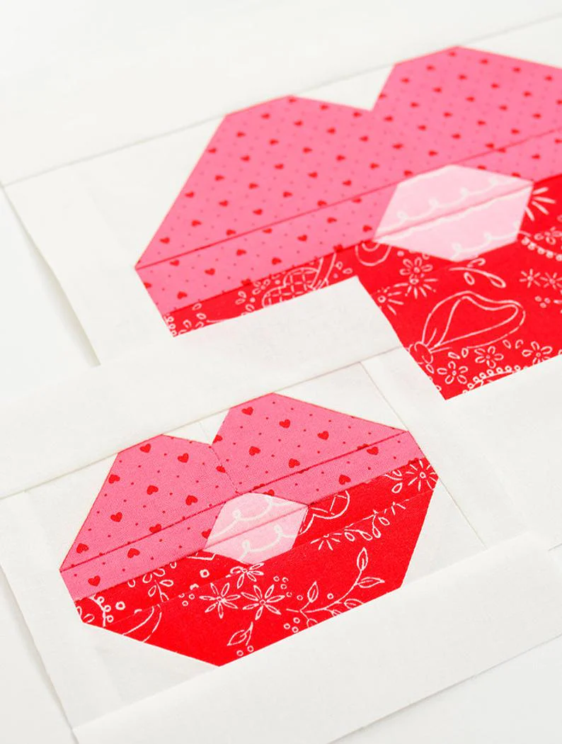 Pattern, Sweet Kiss Valentine Quilt Block by Ellis & Higgs (digital download) - Image 4