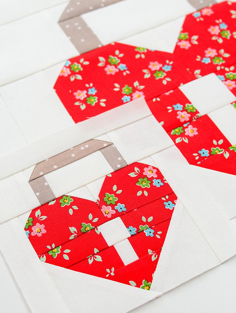 Pattern, Unlock My Heart Valentine Love Quilt Block by Ellis & Higgs (digital download) - Image 4