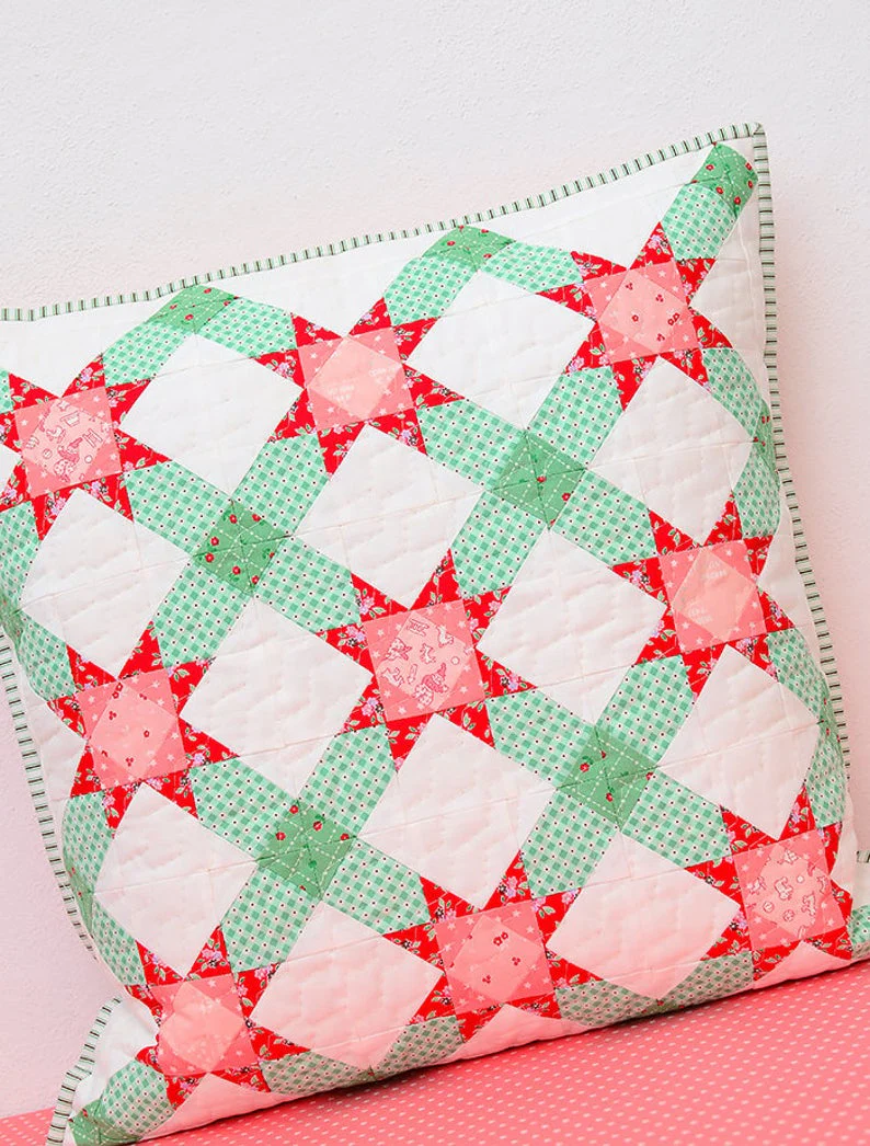 Pattern, Winter Stars Quilted Pillow Cover by Ellis & Higgs (digital download) - Image 4