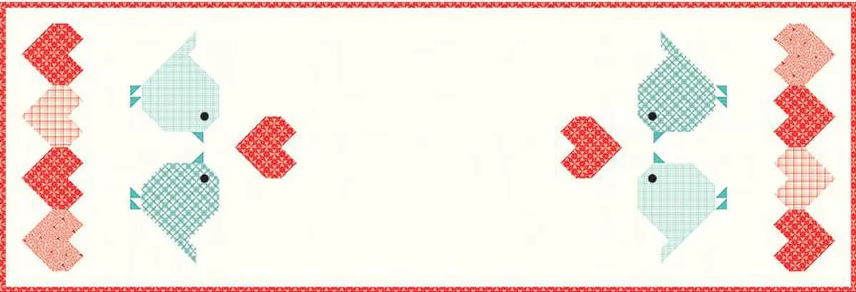 Quilt Kit, Boxed Set - You & Me Bluebird Heart to Heart Runner Kit by Sandy Gervais - Image 3