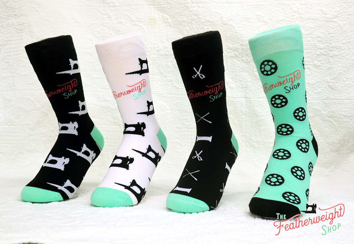 Quilt Socks, White Singer 221 222 Featherweights - Featherweight Shop Design - Image 2