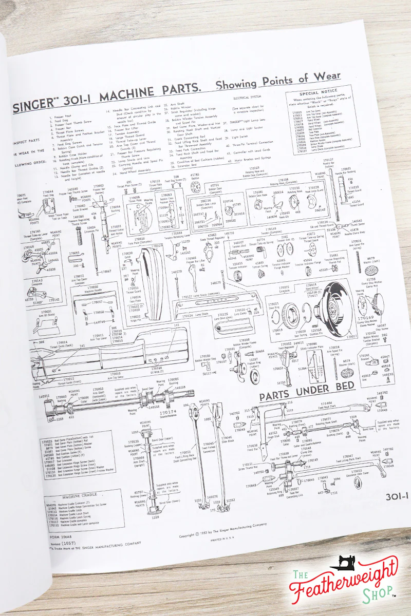 Service and Adjusters Manual for Singer 301 301A, Facsimile - Image 3