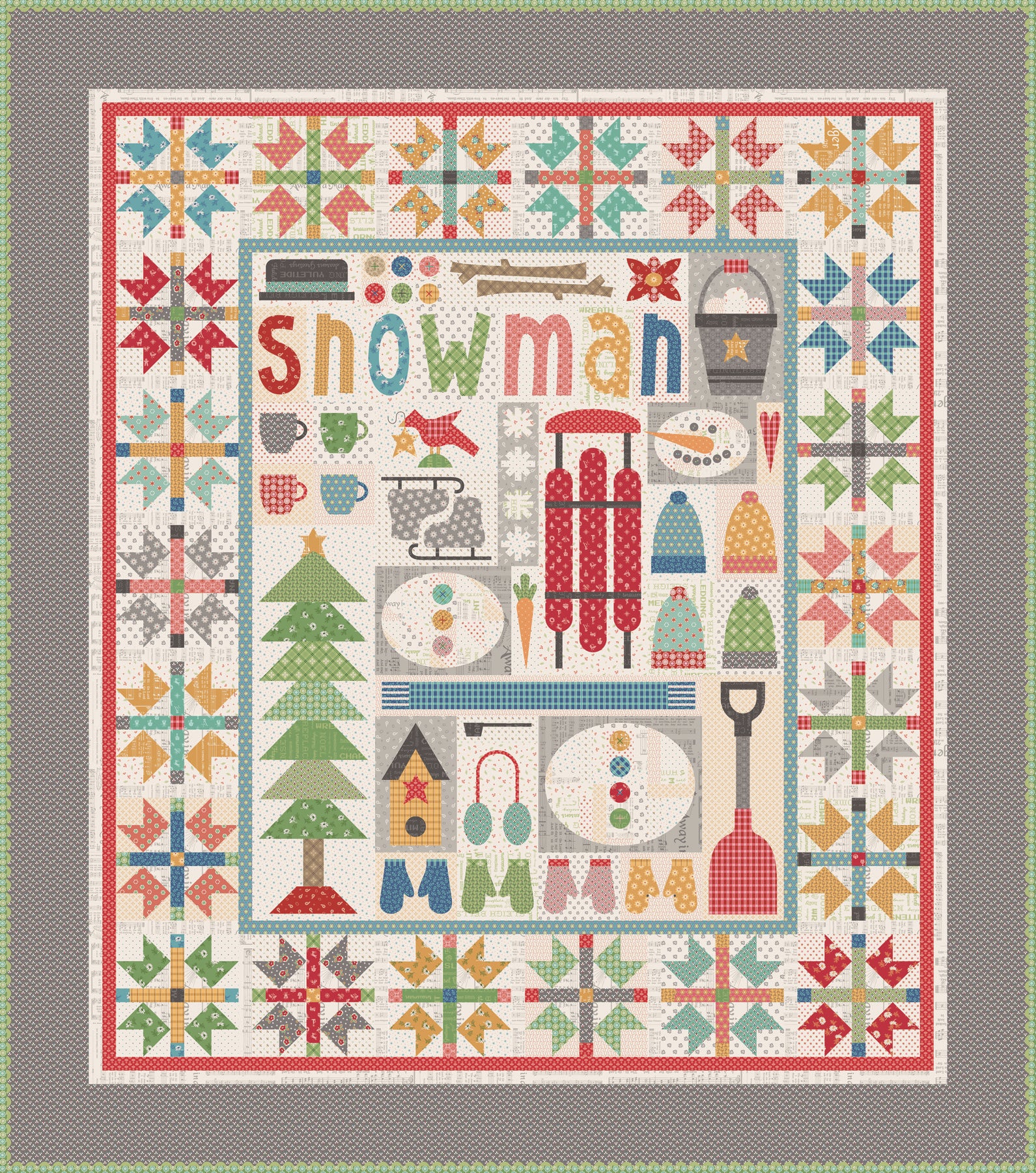 Sew Simple Shapes, Let's Make a SNOWMAN by Lori Holt of Bee in My Bonnet - Image 38
