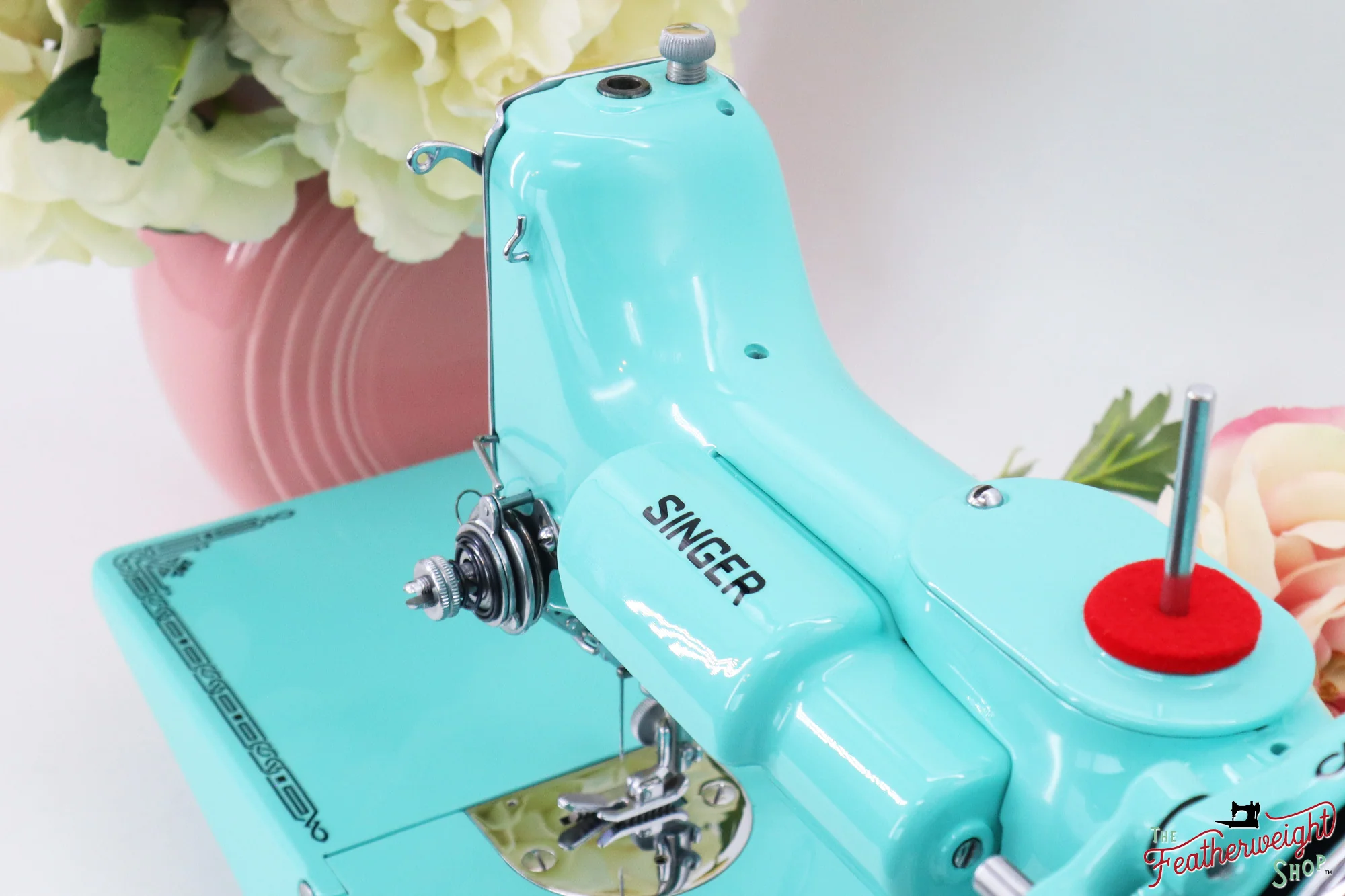 Singer Featherweight 221, AD791*** - Fully Restored in Tiffany Blue - Image 12