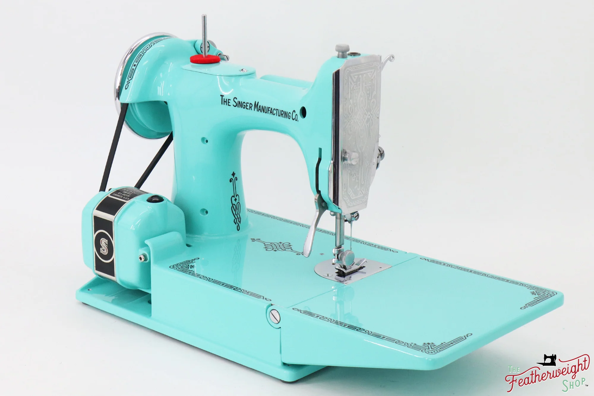 Singer Featherweight 221, AD791*** - Fully Restored in Tiffany Blue - Image 5