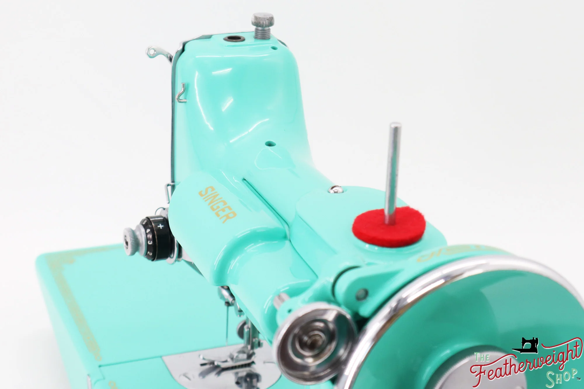 Singer Featherweight 221 AF0819** - Fully Restored in Caribbean Sea Green - Image 12