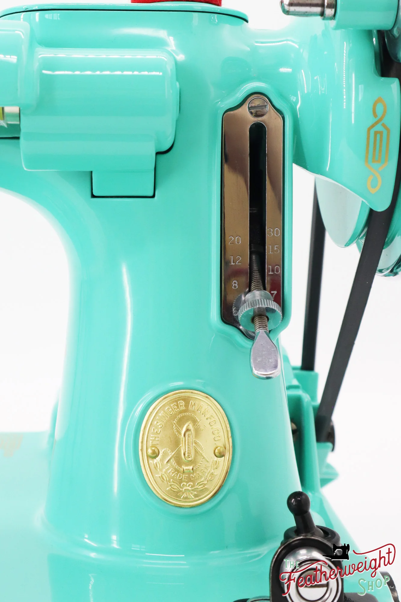 Singer Featherweight 221 AF0819** - Fully Restored in Caribbean Sea Green - Image 15