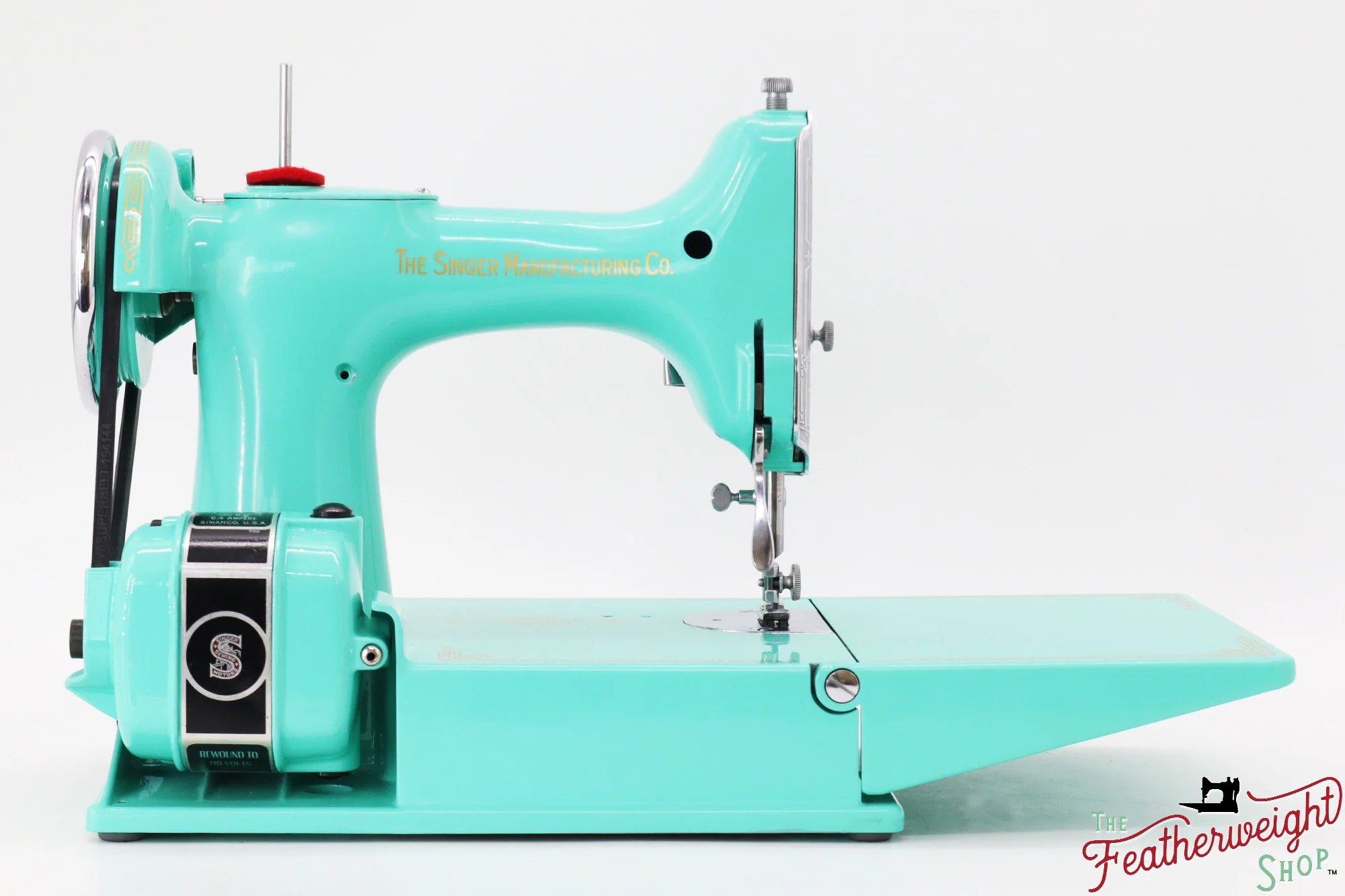 Singer Featherweight 221 AF0819** - Fully Restored in Caribbean Sea Green - Image 7