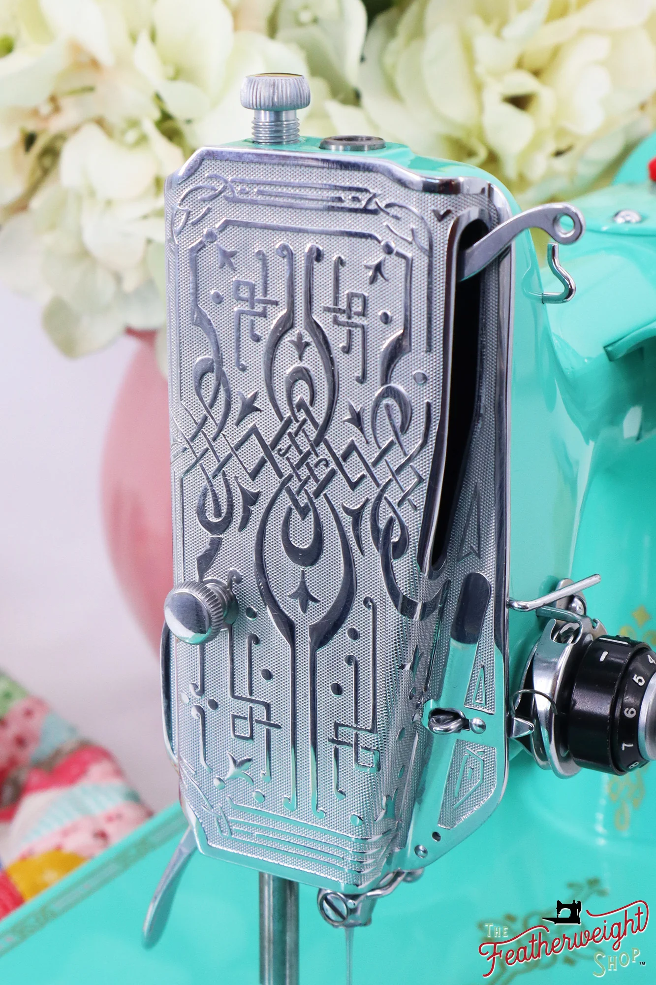 Singer Featherweight 221, AF08193* - Fully Restored in Caribbean Sea Green - Image 15