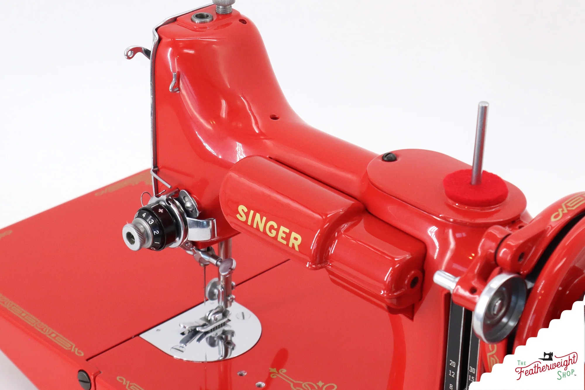 Singer Featherweight 221 AG877*** - Fully Restored in Liberty Red - Image 9