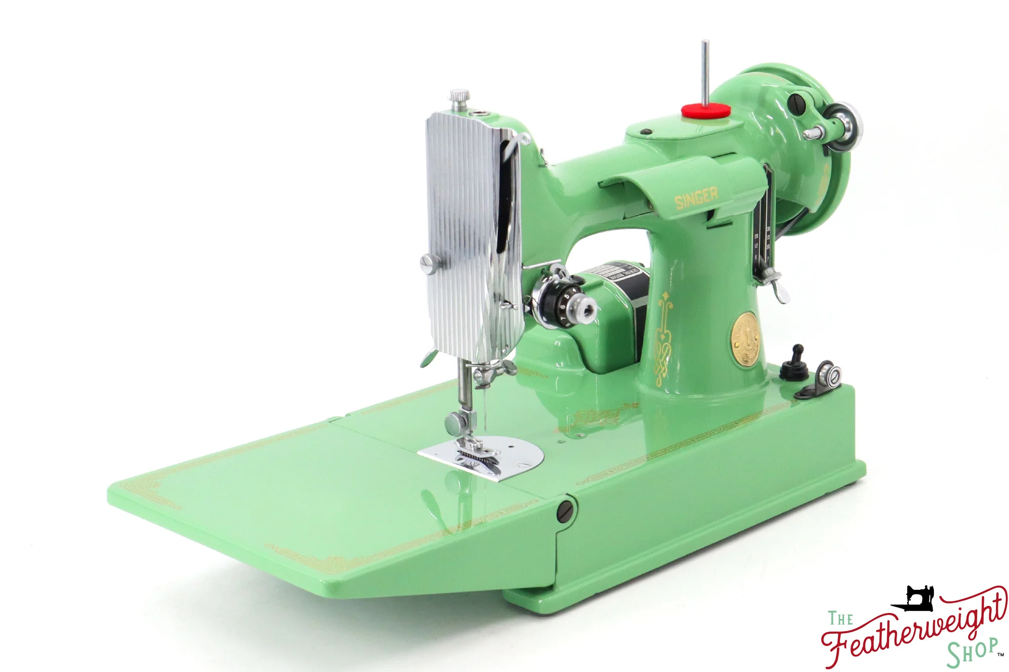 Singer Featherweight 221, AH211*** - Fully Restored in Art Deco Green - Image 3