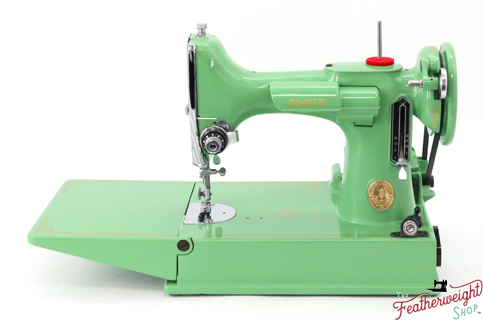 Singer Featherweight 221, AH211*** - Fully Restored in Art Deco Green - Image 4