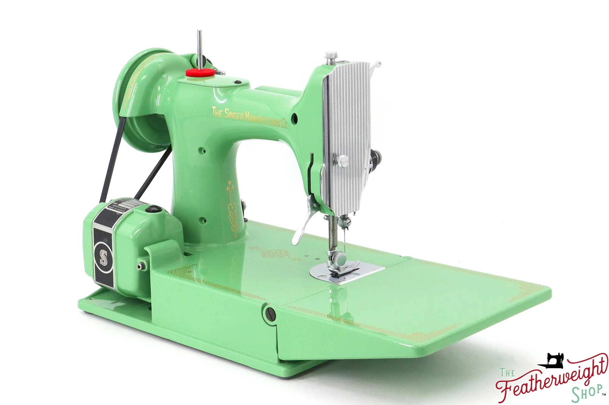 Singer Featherweight 221, AH211*** - Fully Restored in Art Deco Green - Image 6