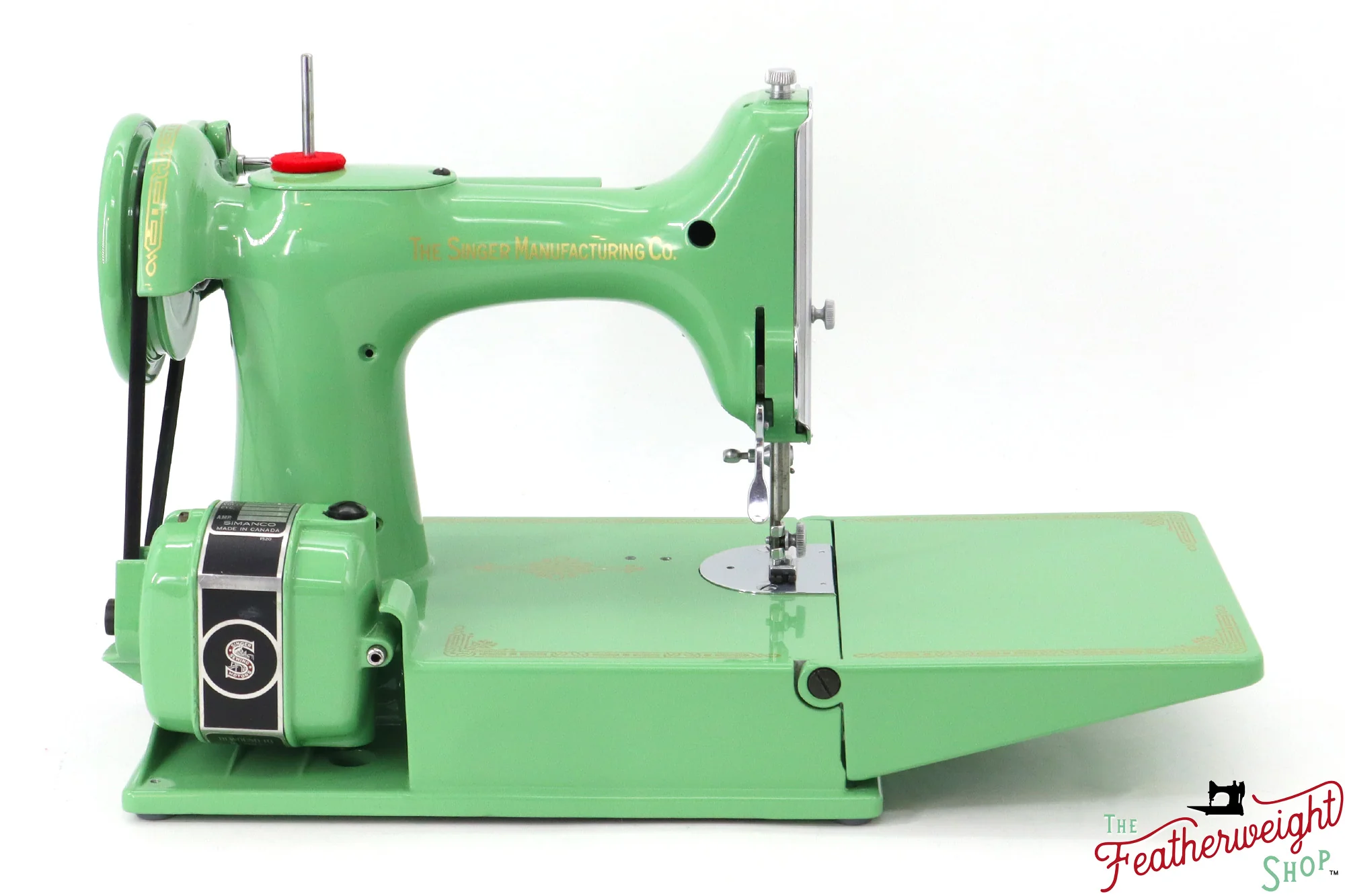 Singer Featherweight 221, AH211*** - Fully Restored in Art Deco Green - Image 7