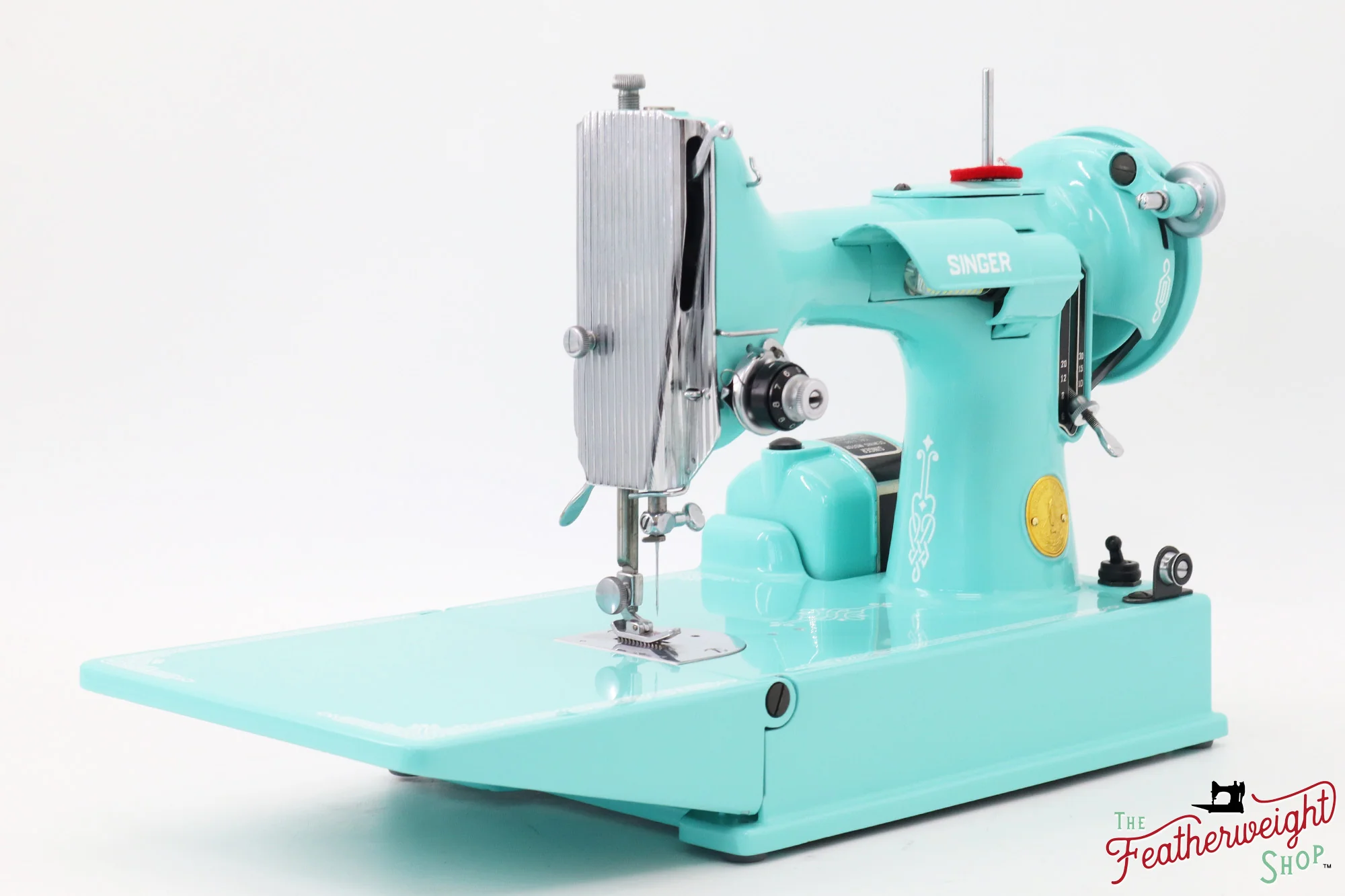 Singer Featherweight 221, AH431*** - Fully Restored in Tiffany Blue - Image 5