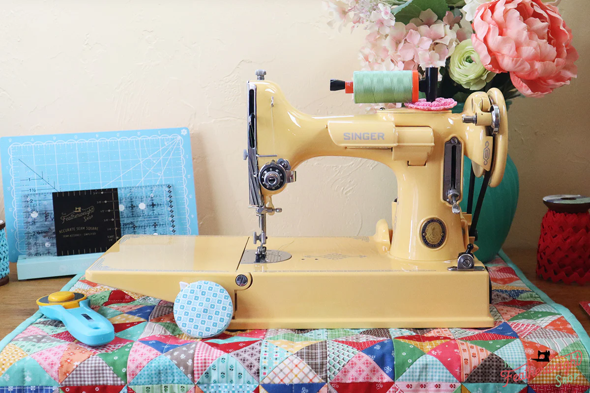 Singer Featherweight 221 Centennial Sewing Machine AK5868** - Fully Restored in Happy Yellow - Image 5