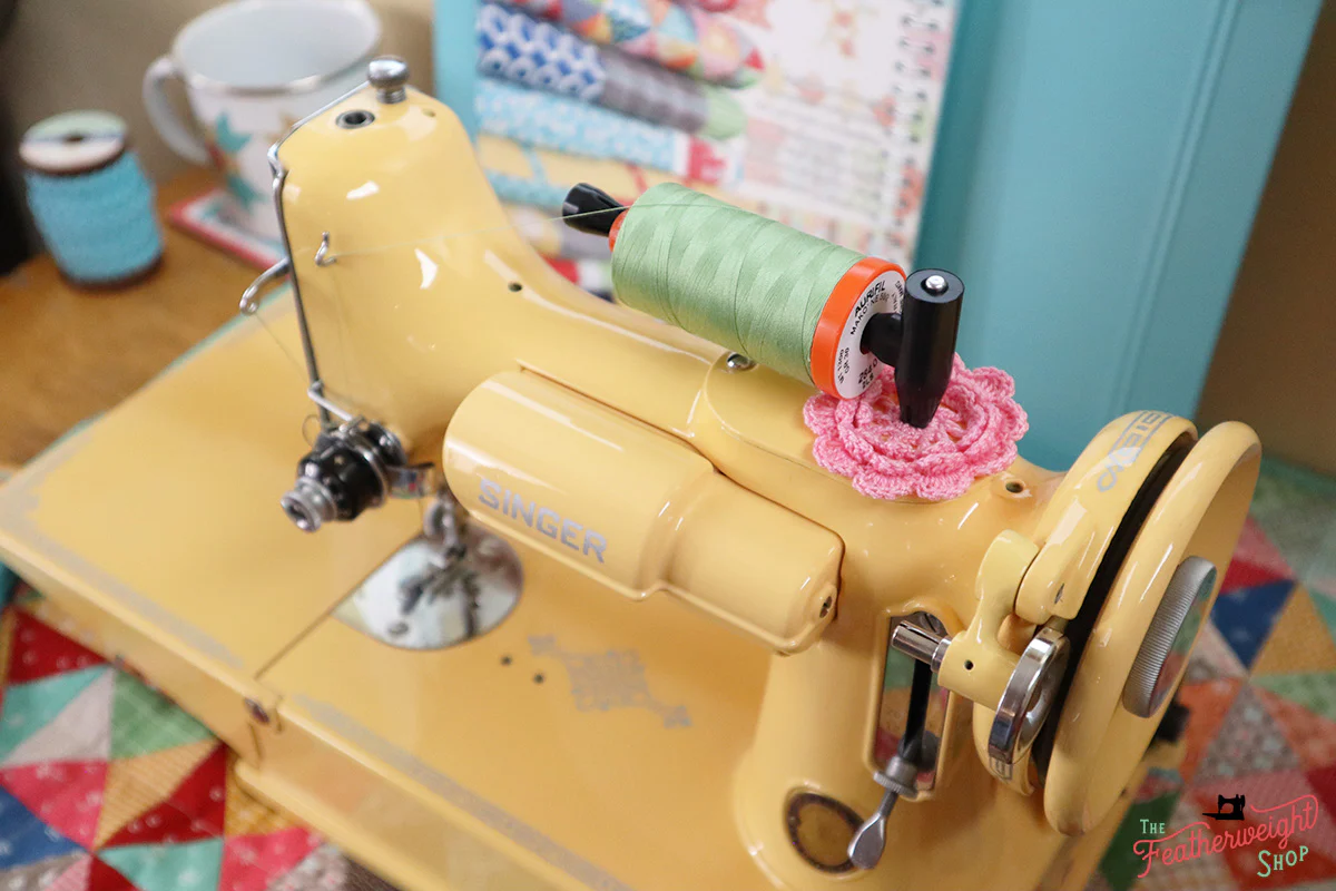 Singer Featherweight 221 Centennial Sewing Machine AK5868** - Fully Restored in Happy Yellow - Image 6