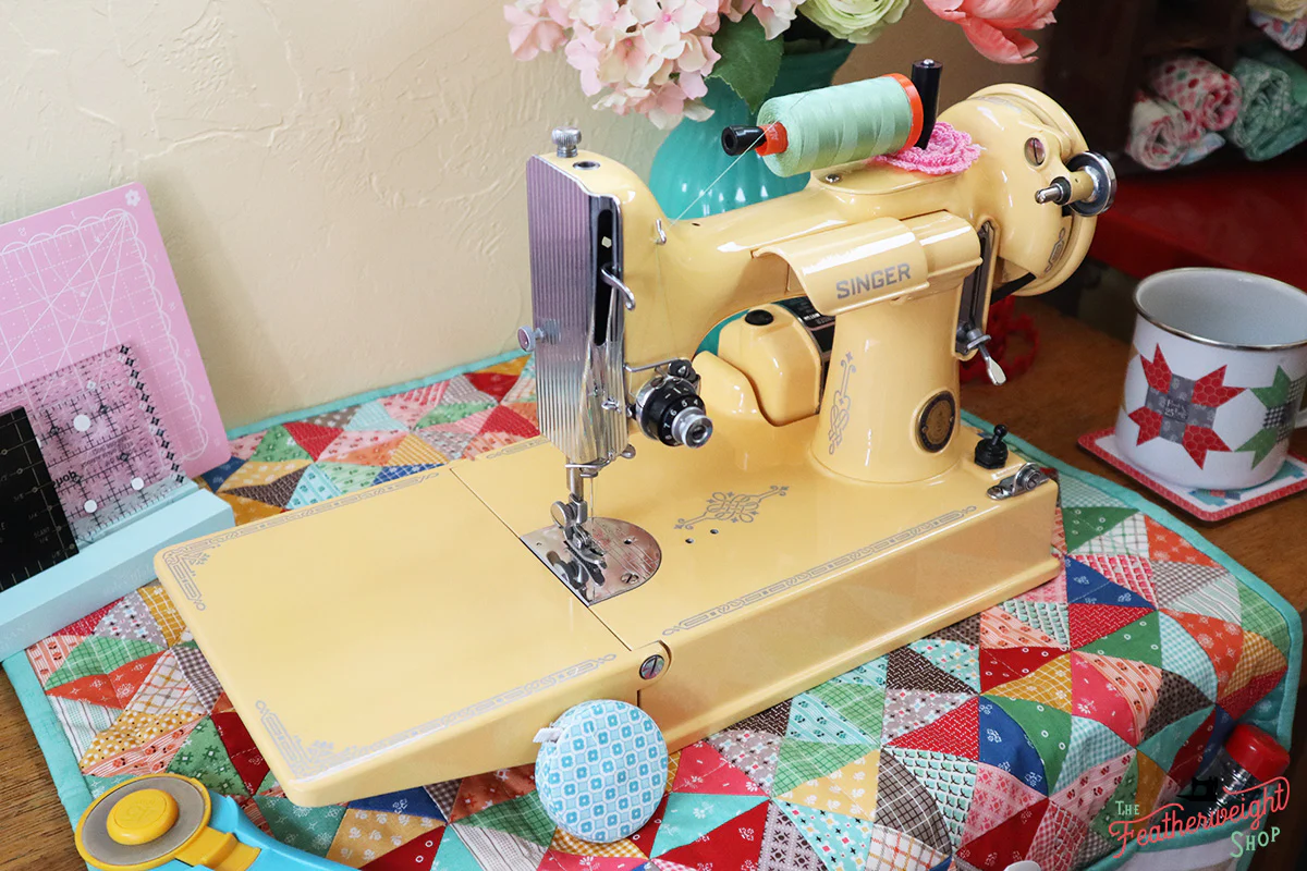 Singer Featherweight 221 Centennial Sewing Machine AK5868** - Fully Restored in Happy Yellow - Image 8