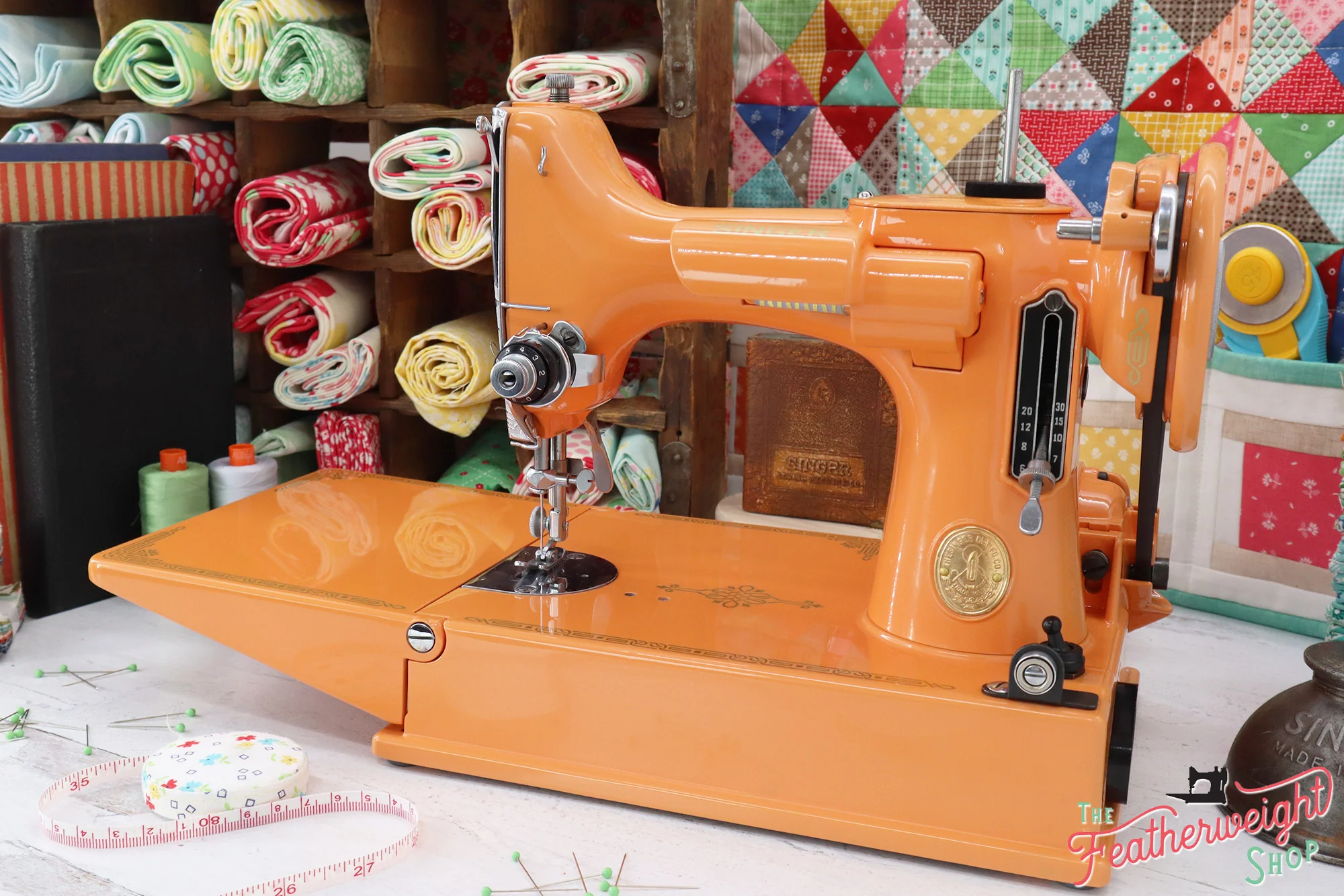 Singer Featherweight 221 Sewing Machine AG696*** - Fully Restored in Happy Orange - Image 5