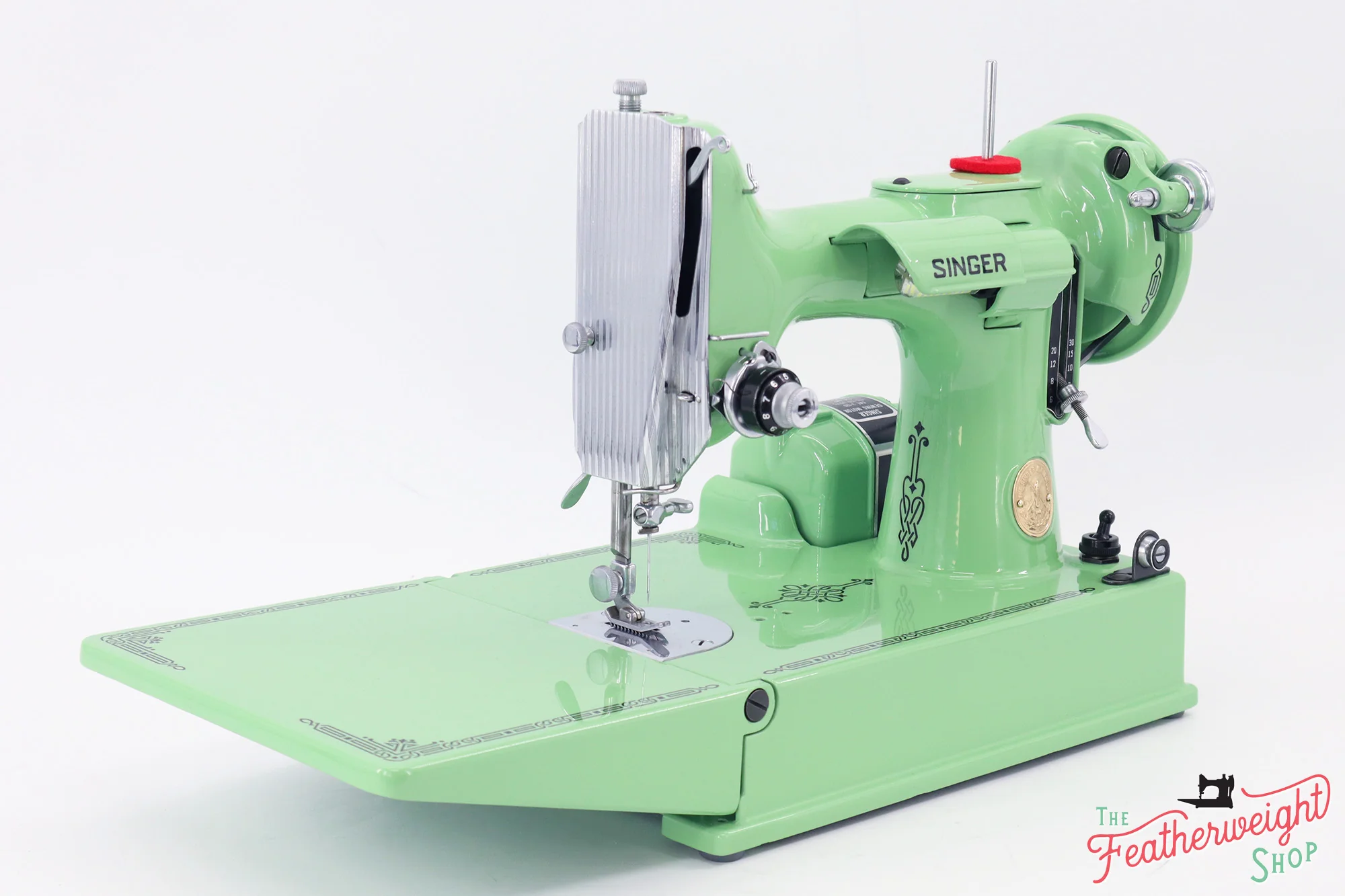 Singer Featherweight 221 Sewing machine, AH665*** - Fully Restored in Art Deco Green - Image 2