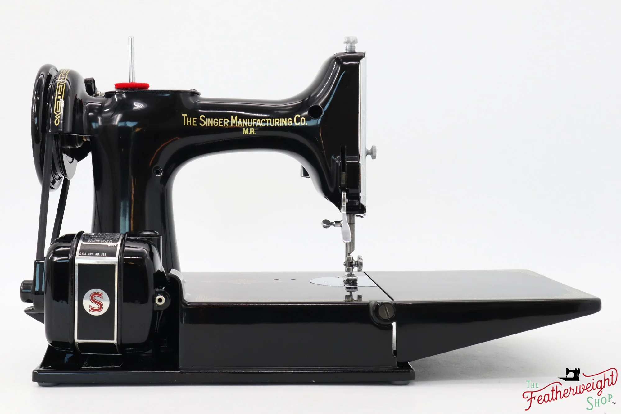 Singer Featherweight 221 Sewing Machine AJ010***, RARE M.R. Decal - Fully Restored in Gloss Black - Image 13