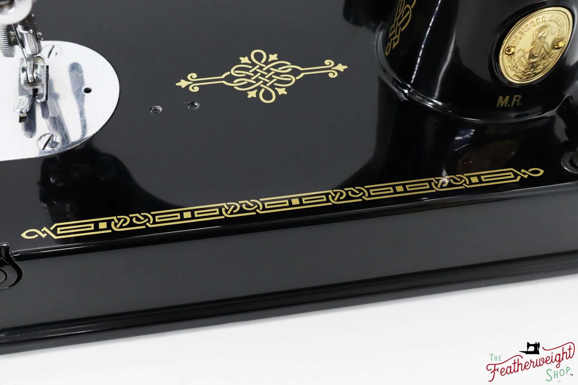 Singer Featherweight 221 Sewing Machine AJ010***, RARE M.R. Decal - Fully Restored in Gloss Black - Image 14