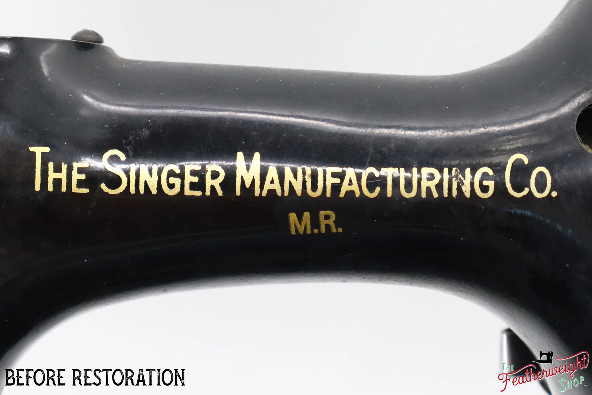 Singer Featherweight 221 Sewing Machine AJ010***, RARE M.R. Decal - Fully Restored in Gloss Black - Image 5