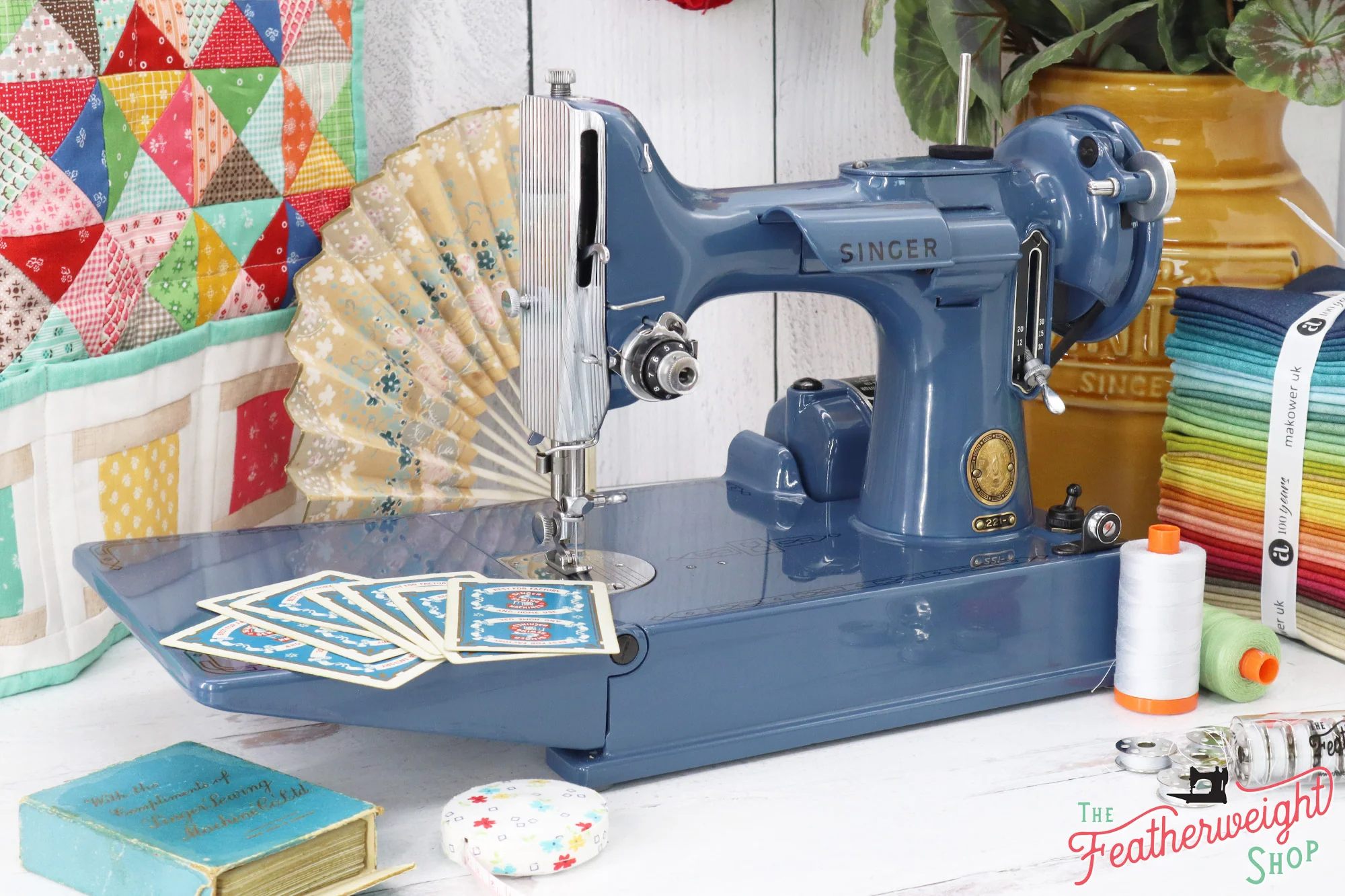 Singer Featherweight 221 Sewing Machine AM153*** - Fully Restored in Denim - Image 2