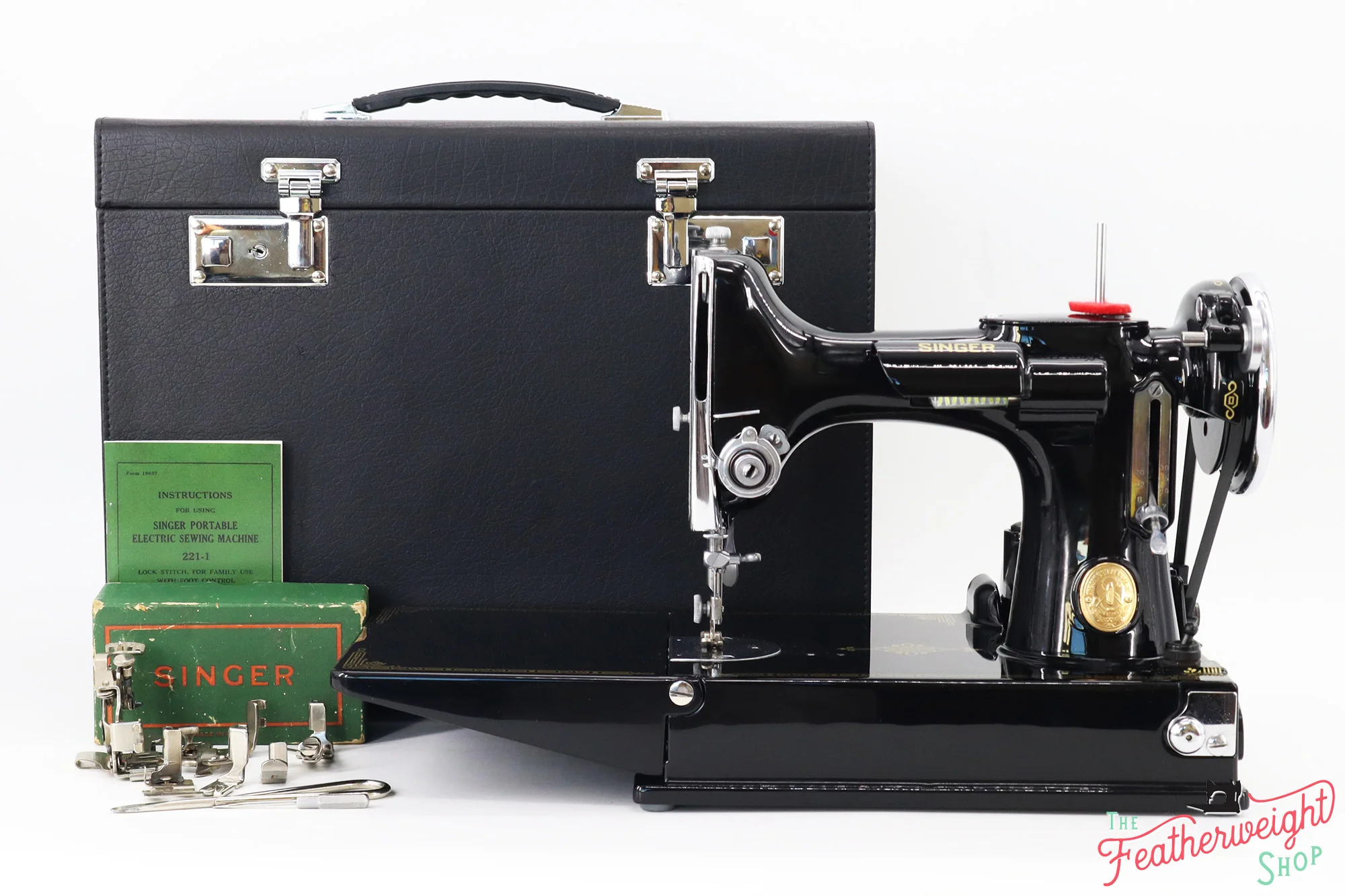 Singer Featherweight 221 Sewing machine, "First-Run" 1933 AD5430** - Fully Restored in Gloss Black - Image 2