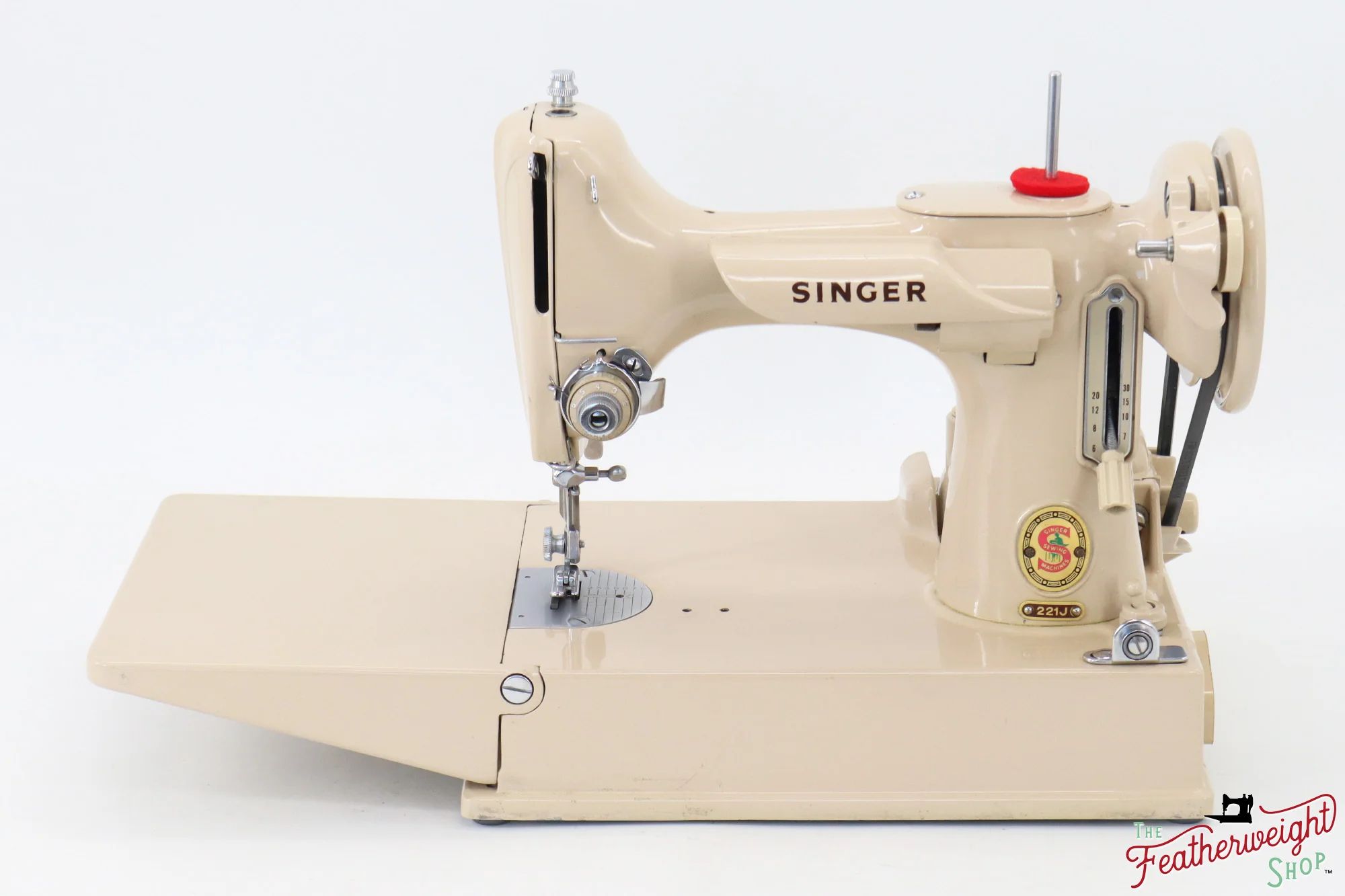 Singer Featherweight 221J Sewing Machine, Tan - JE1589** - Image 3