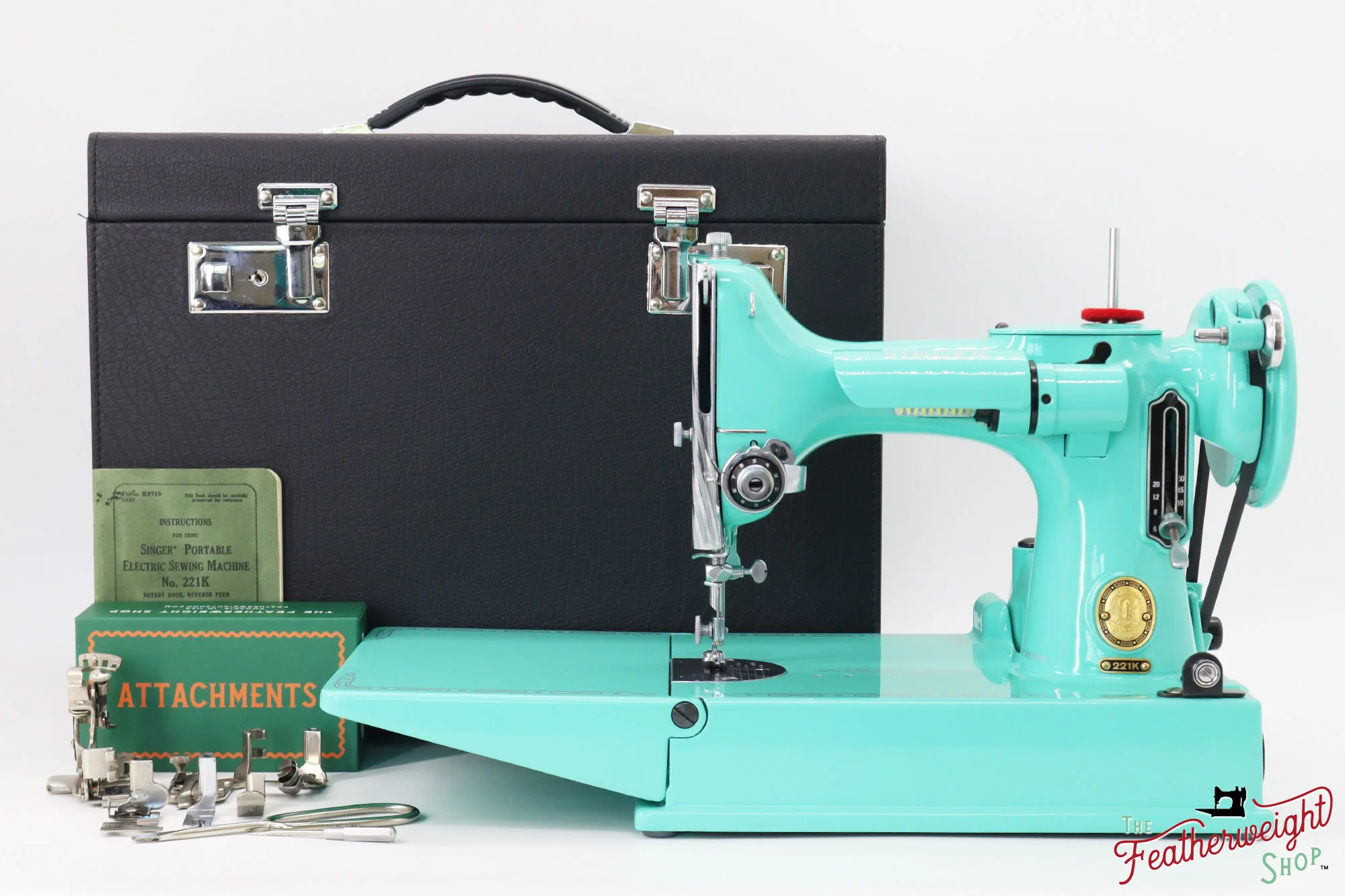 Singer Featherweight 221K, EK203*** - Fully Restored in Caribbean Sea Glass - Image 3