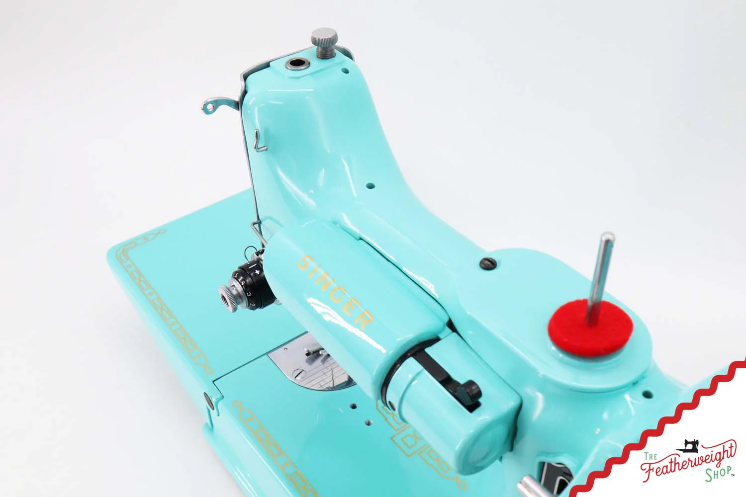 Singer Featherweight 221K, Red 'S', ES1719** - Fully Restored in Tiffany Blue - Image 12