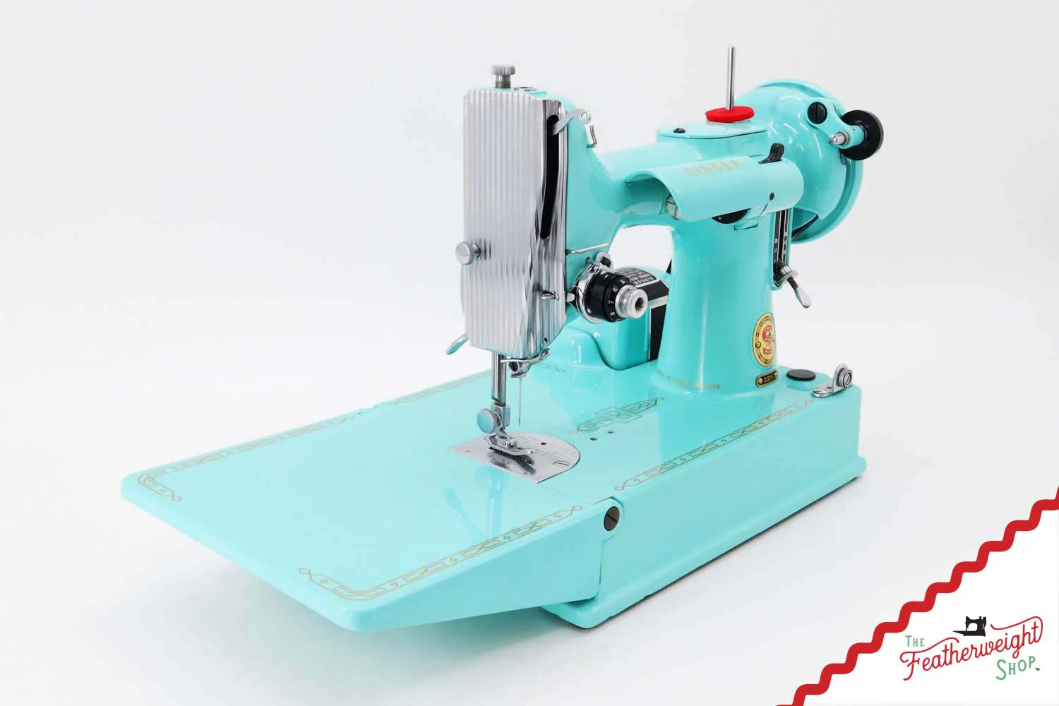 Singer Featherweight 221K, Red 'S', ES1719** - Fully Restored in Tiffany Blue - Image 3