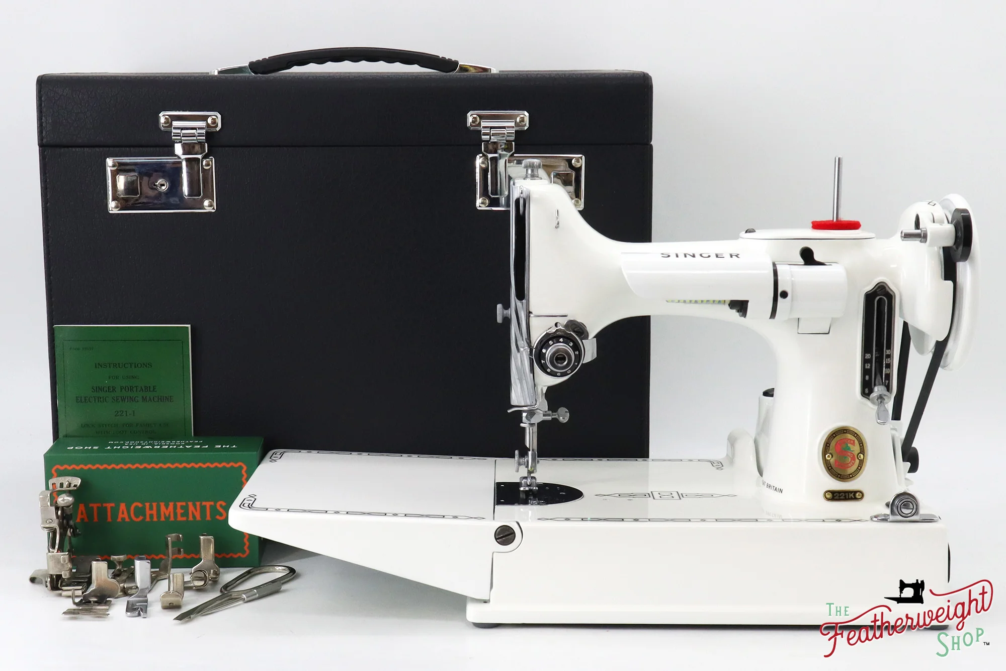 Singer Featherweight 221K, Red 'S', ES2448** - Fully Restored in White - Image 2