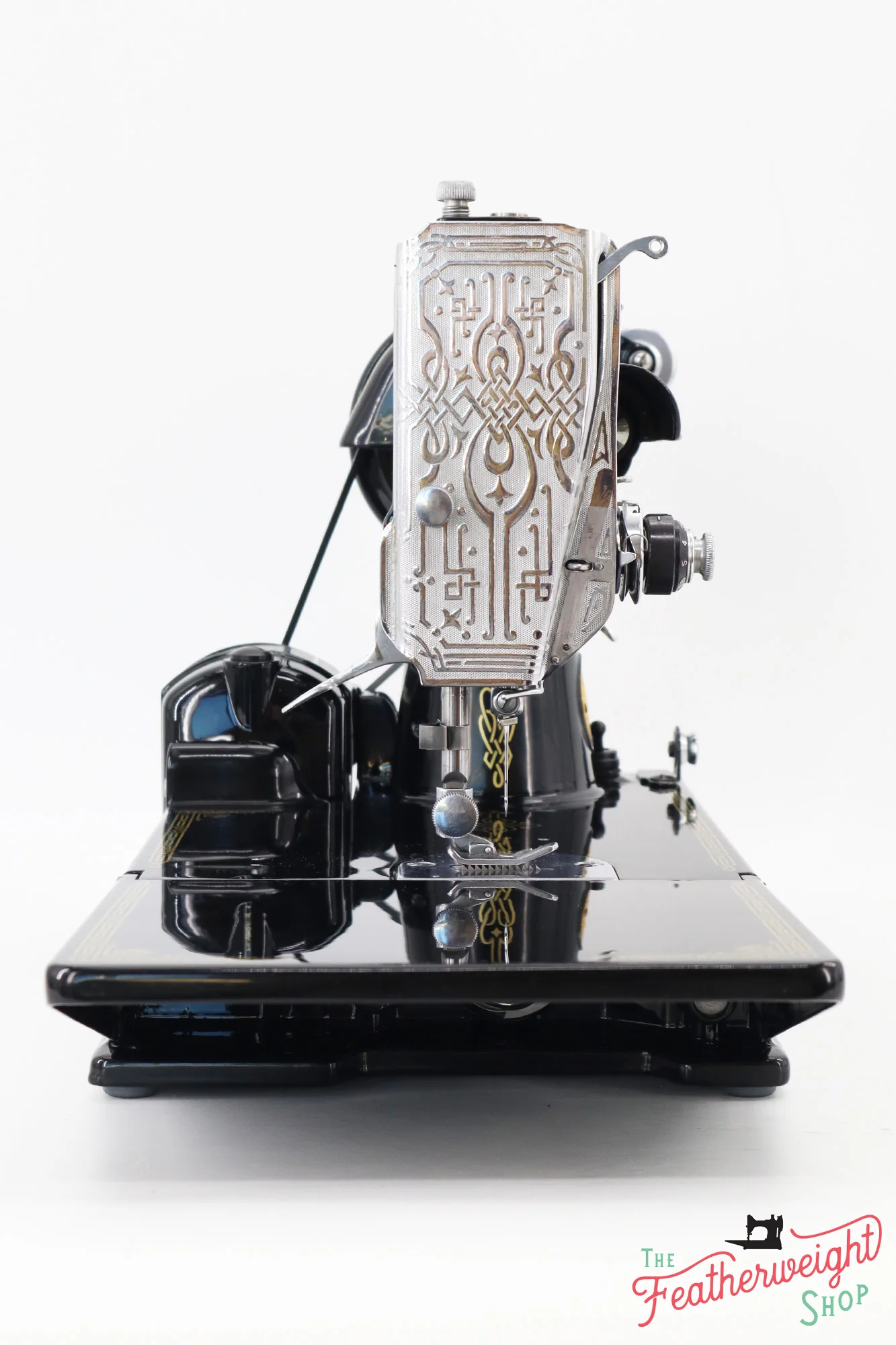 Singer Featherweight 221K Sewing Machine EF564***, RARE Great Britain Decal - Fully Restored in Gloss Black - Image 11