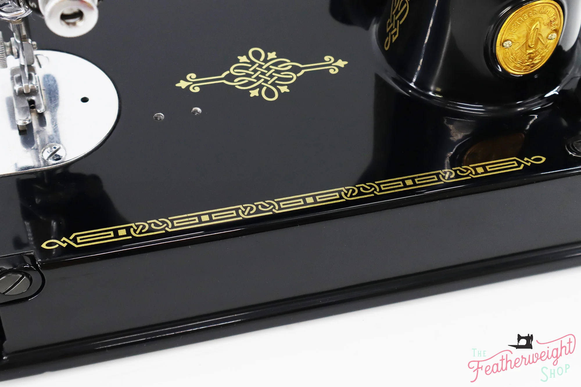Singer Featherweight 221K Sewing Machine EF564***, RARE Great Britain Decal - Fully Restored in Gloss Black - Image 17