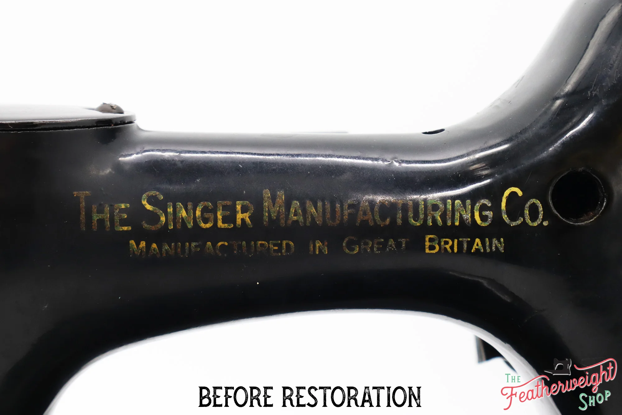 Singer Featherweight 221K Sewing Machine EF564***, RARE Great Britain Decal - Fully Restored in Gloss Black - Image 4