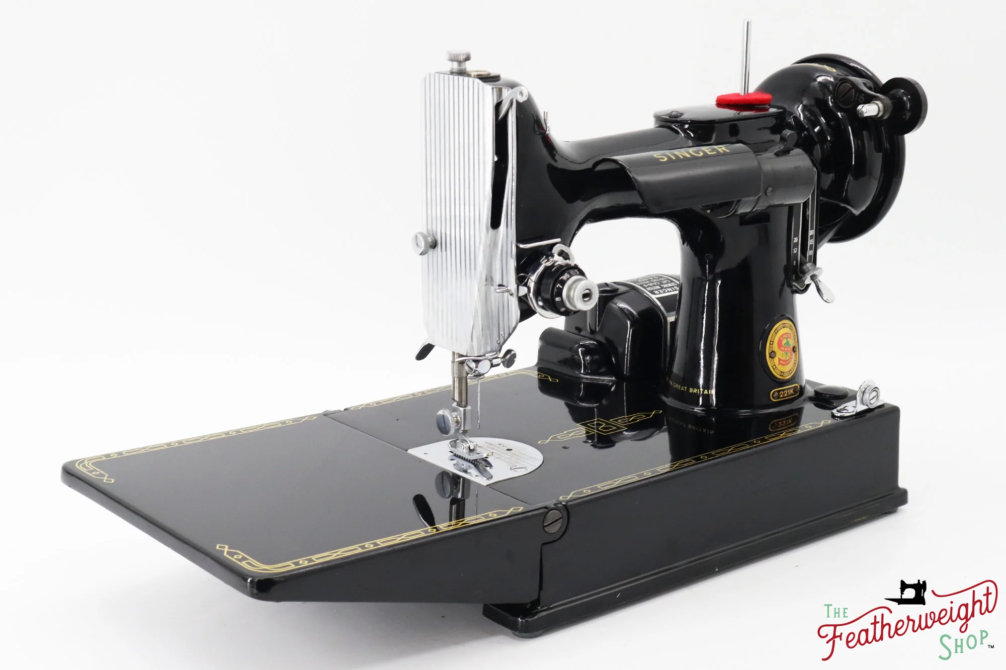 Singer Featherweight 221K Sewing Machine, RED "S" - ES2444** - Image 4