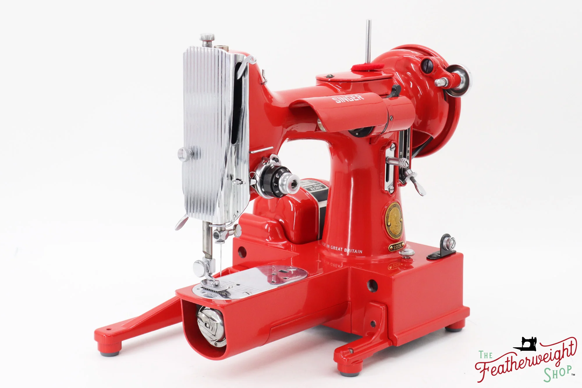 Singer Featherweight 222K EJ225***, 1953 - Fully Restored in Happy Red - 656th 222 Produced!