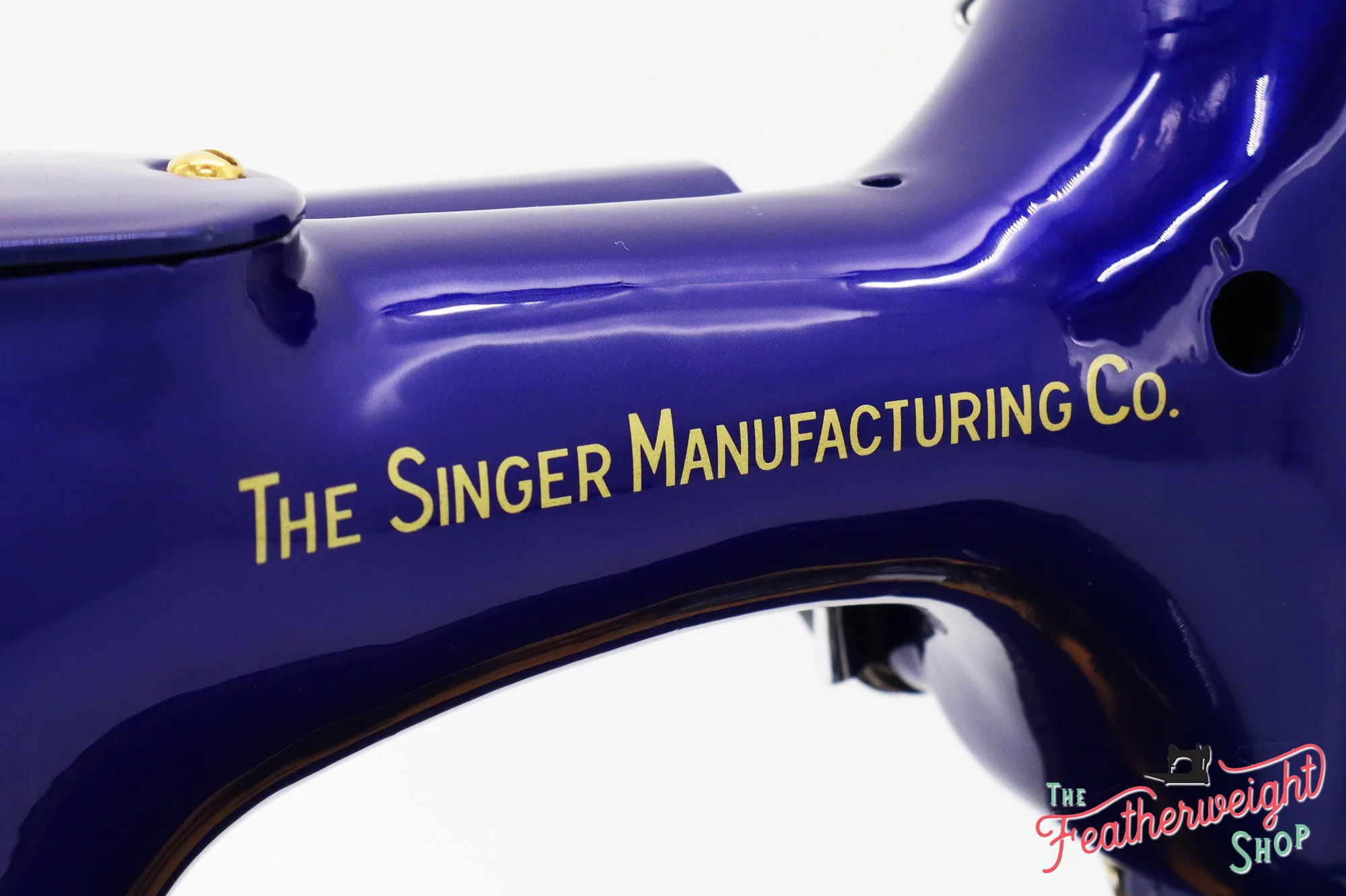 Singer Featherweight 222K EJ6185** - Fully Restored in Royal Cobalt Blue - Gold Plated! - Image 12