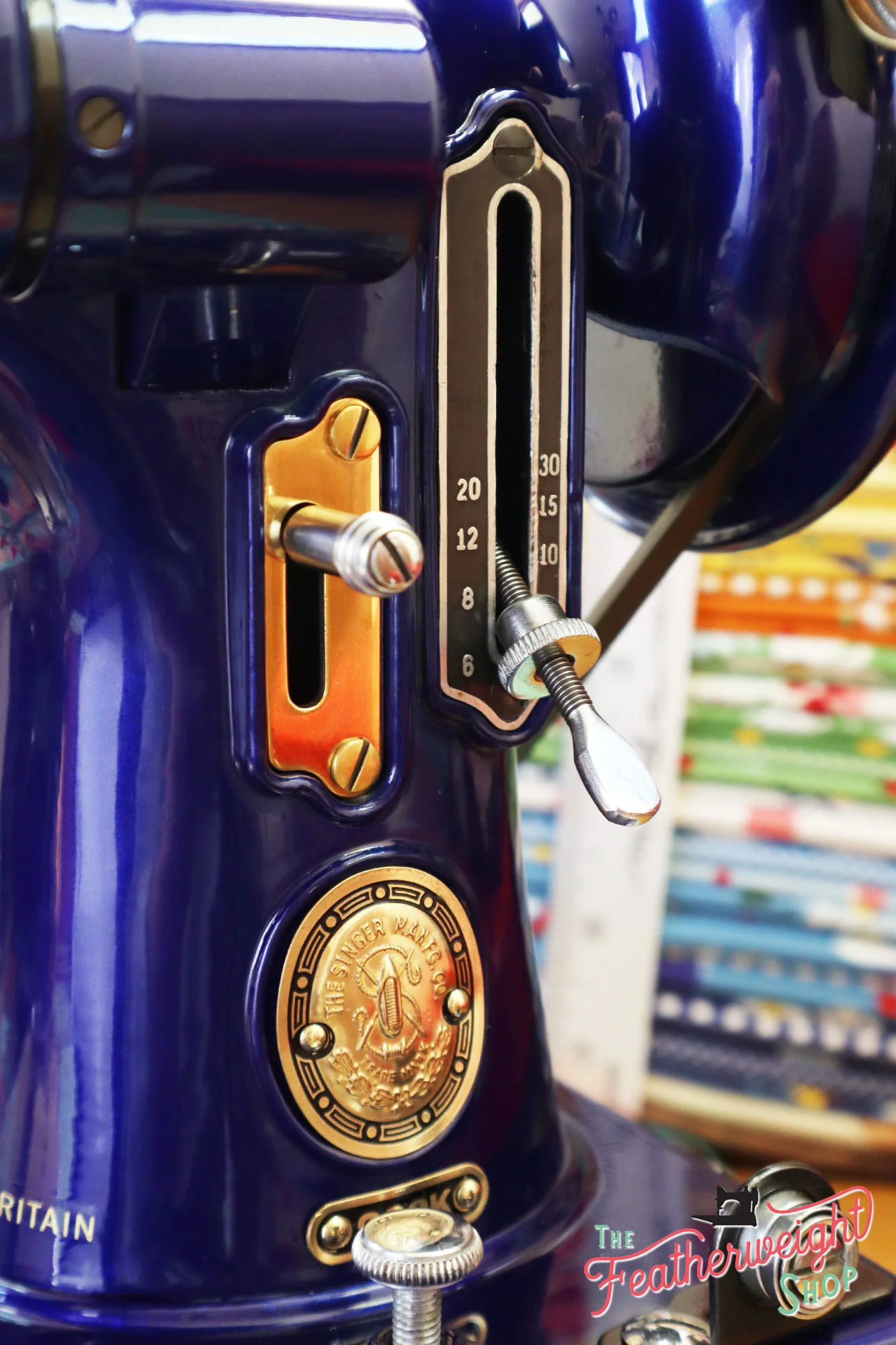 Singer Featherweight 222K EJ6185** - Fully Restored in Royal Cobalt Blue - Gold Plated! - Image 20