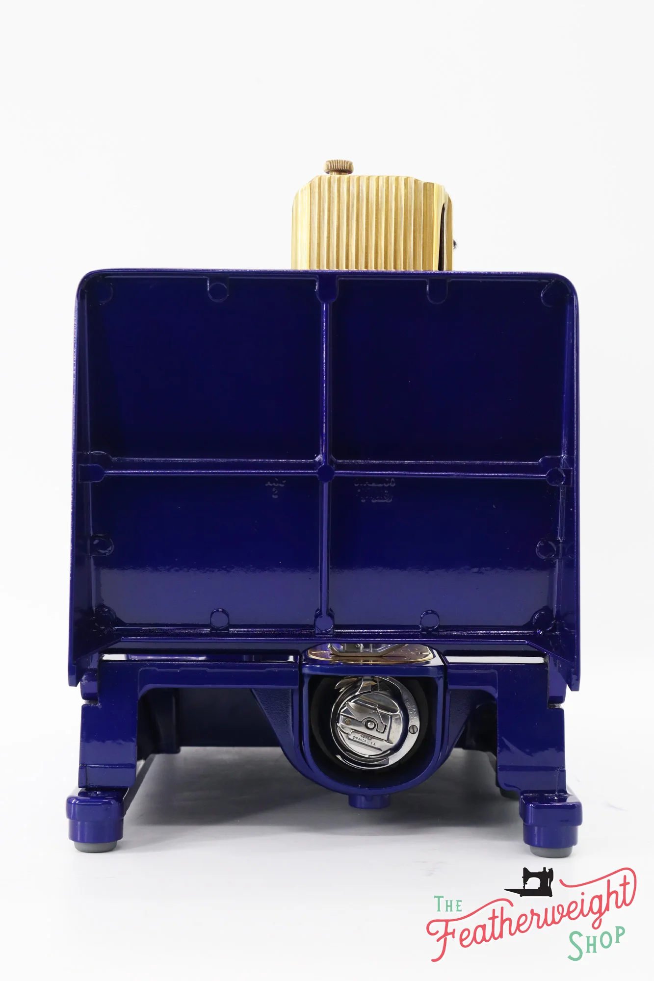 Singer Featherweight 222K EJ6185** - Fully Restored in Royal Cobalt Blue - Gold Plated! - Image 7