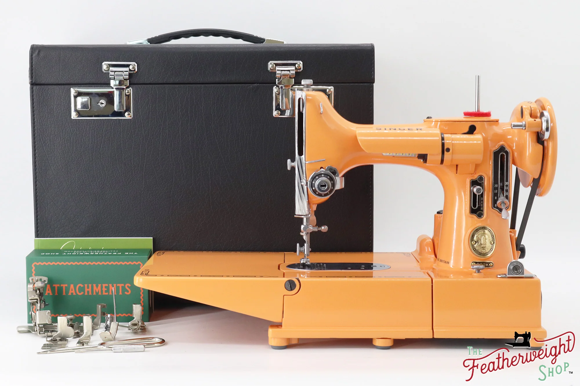 Singer Featherweight 222K EK3260** - Fully Restored in Happy Papaya - Image 2