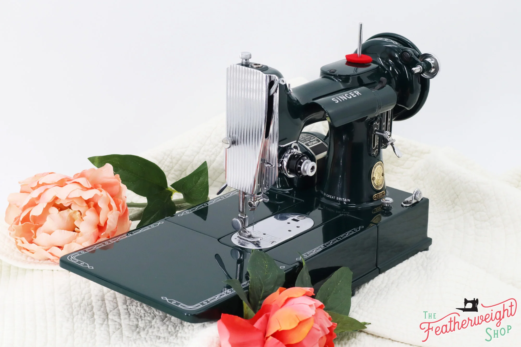 Singer Featherweight 222K Sewing Machine EM6036** - Fully Restored in Evergreen - Image 3