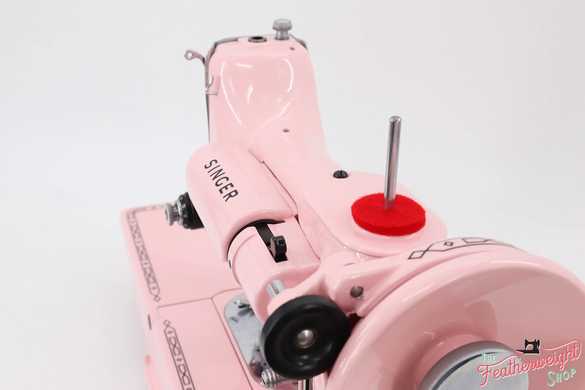 Singer Featherweight 222K Sewing Machine EM6039** - Fully Restored in Poodle Skirt Pink - Image 11