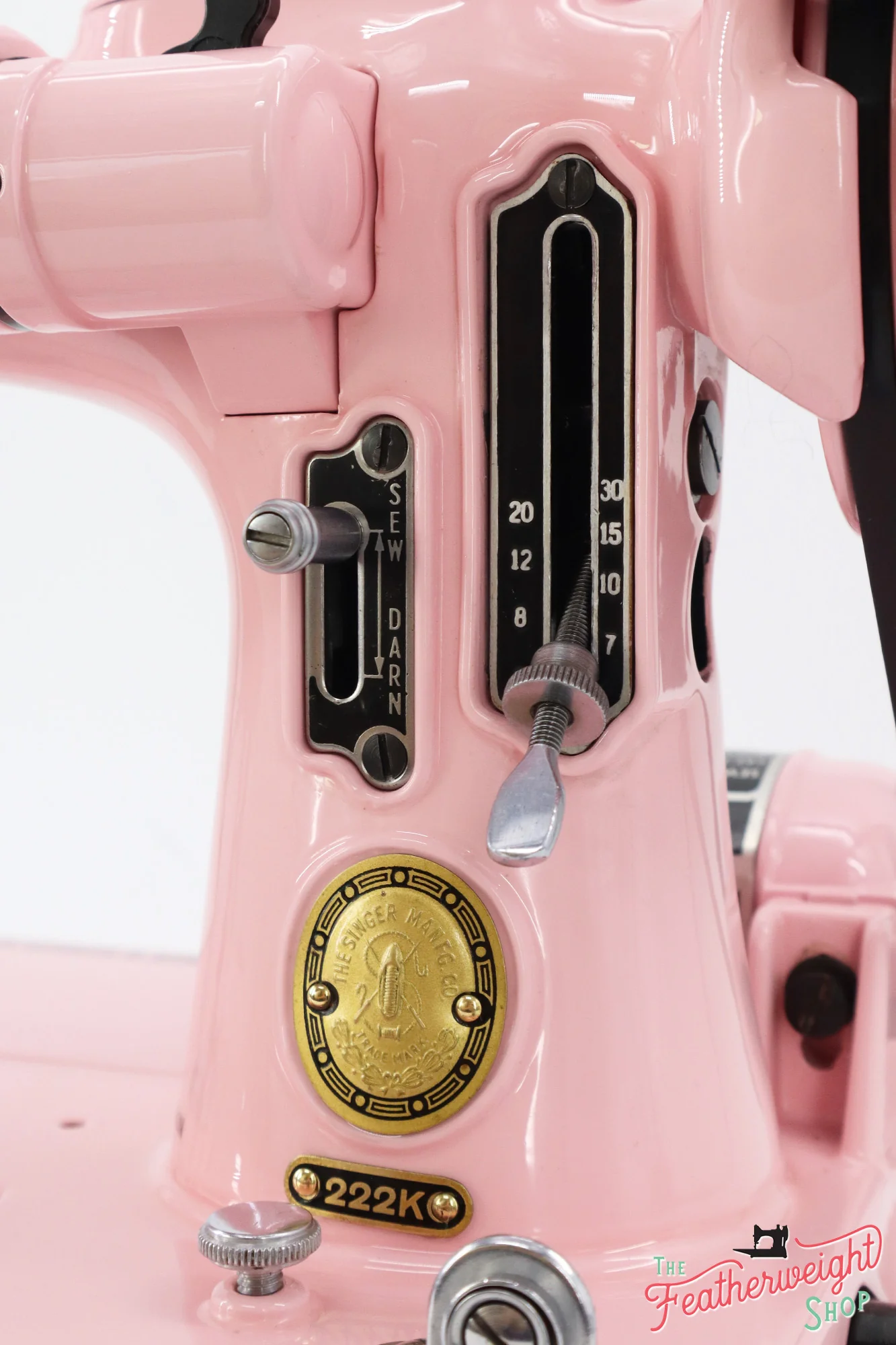 Singer Featherweight 222K Sewing Machine EM6039** - Fully Restored in Poodle Skirt Pink - Image 14