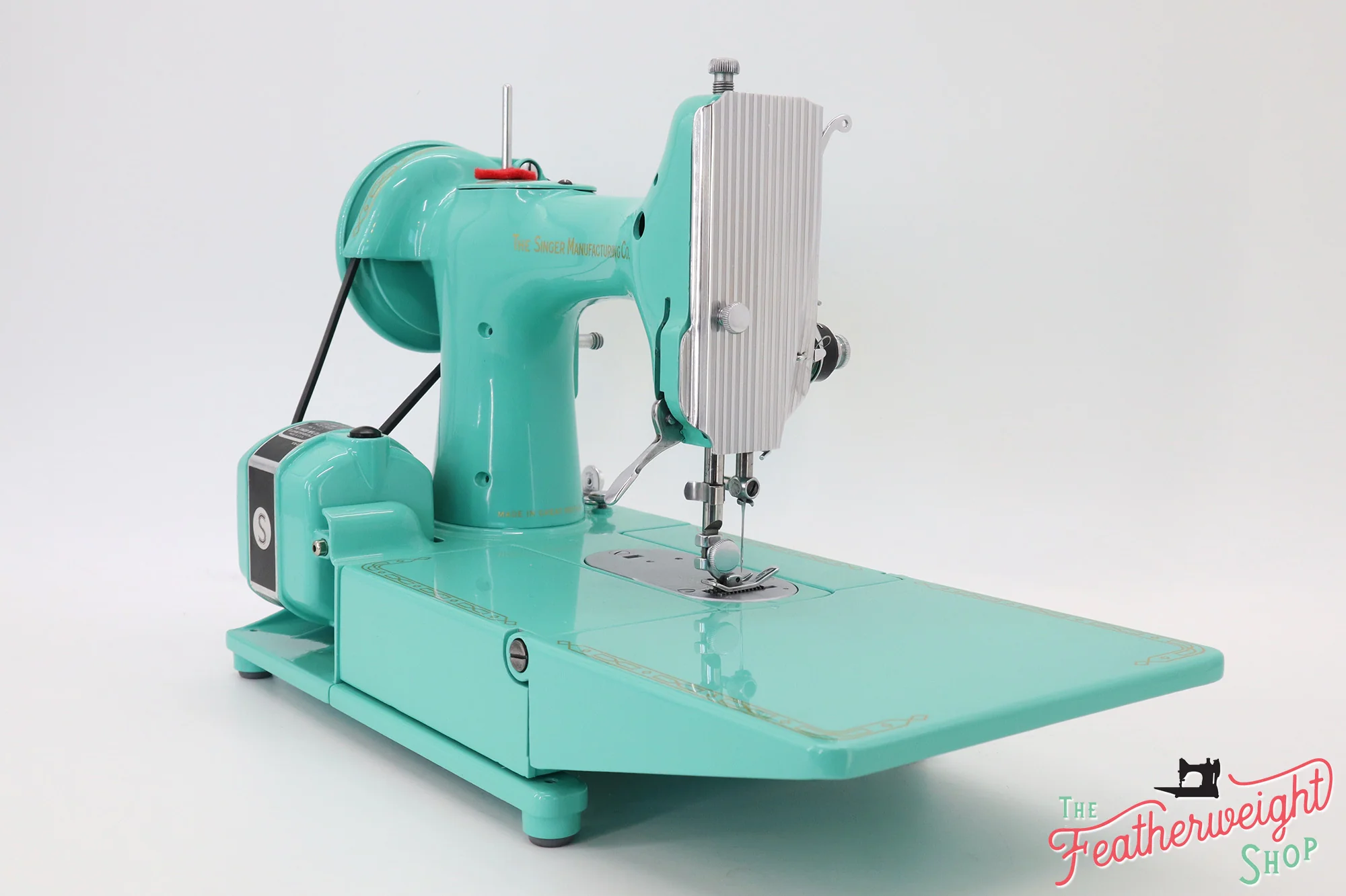 Singer Featherweight 222K Sewing Machine ES523*** - Fully Restored in Caribbean Sea Green - Image 10
