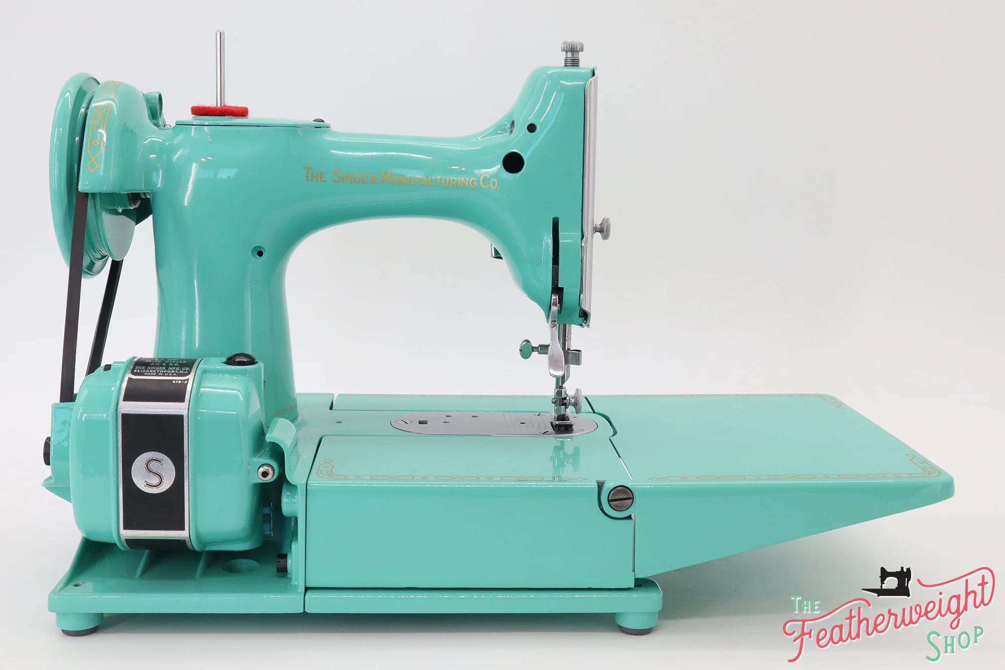 Singer Featherweight 222K Sewing Machine ES523*** - Fully Restored in Caribbean Sea Green - Image 11