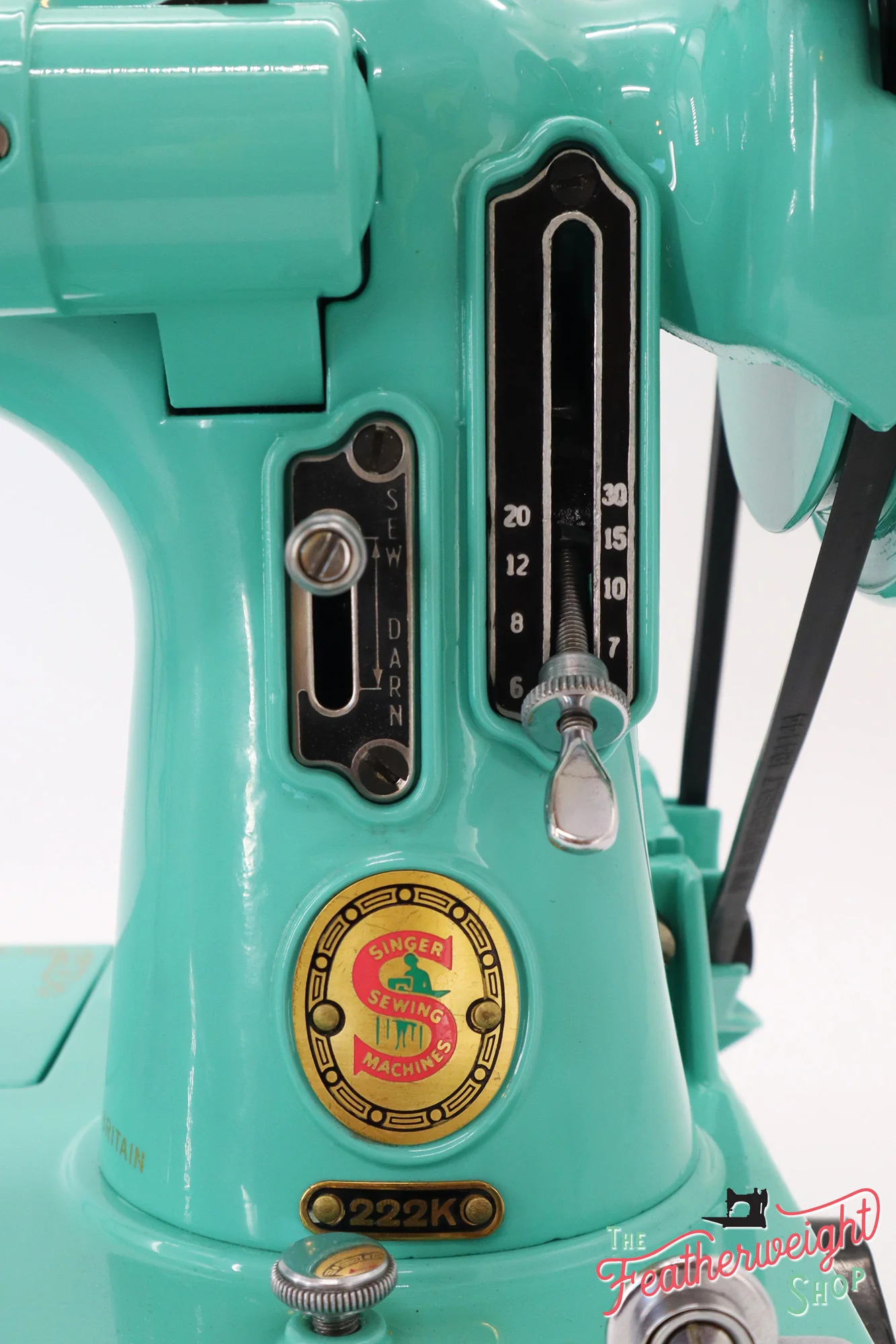 Singer Featherweight 222K Sewing Machine ES523*** - Fully Restored in Caribbean Sea Green - Image 19