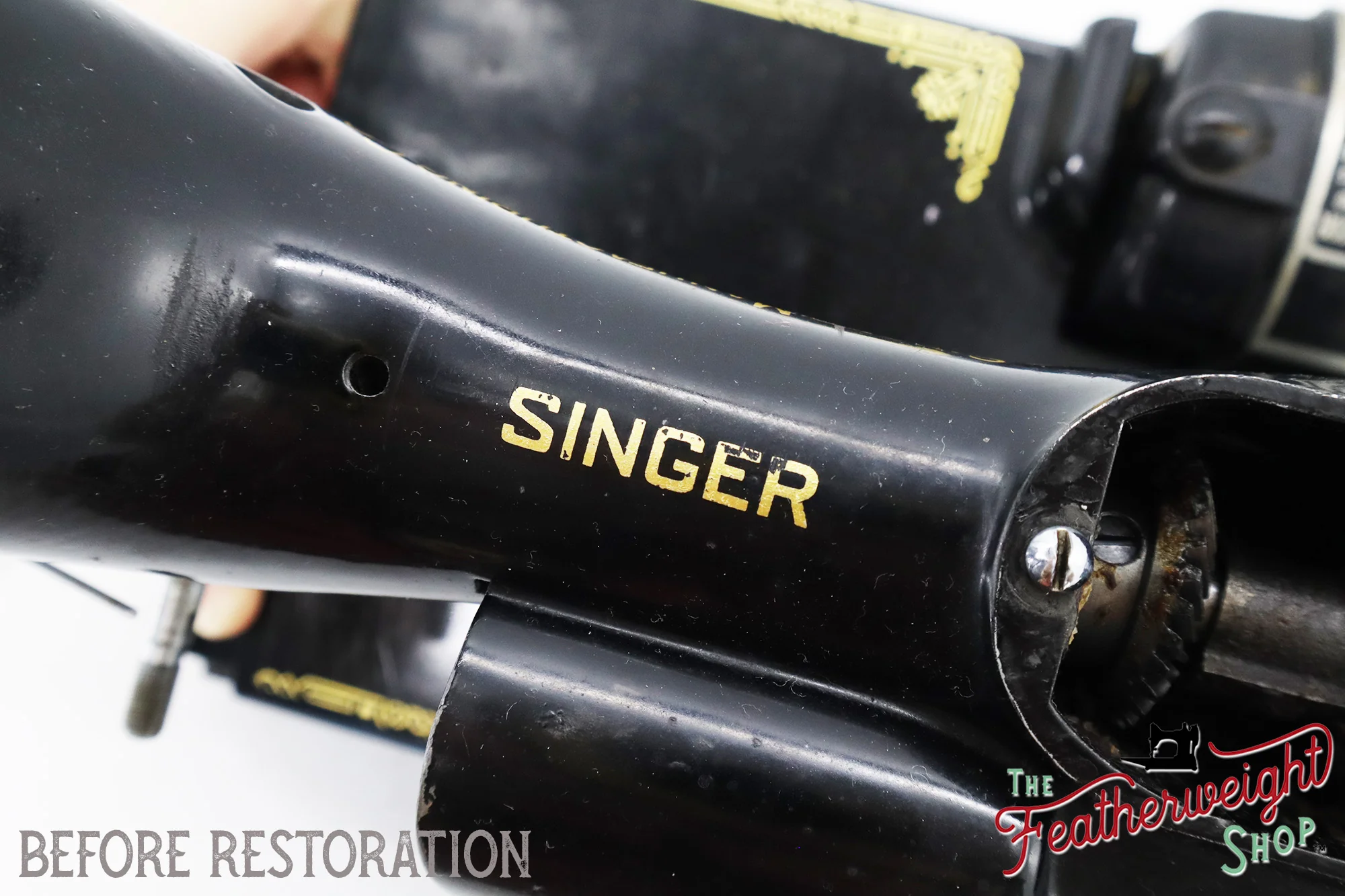 Singer Featherweight Top Decal 221 Fully Restored in Gloss Black, AF3852** - SCARCE - Image 16